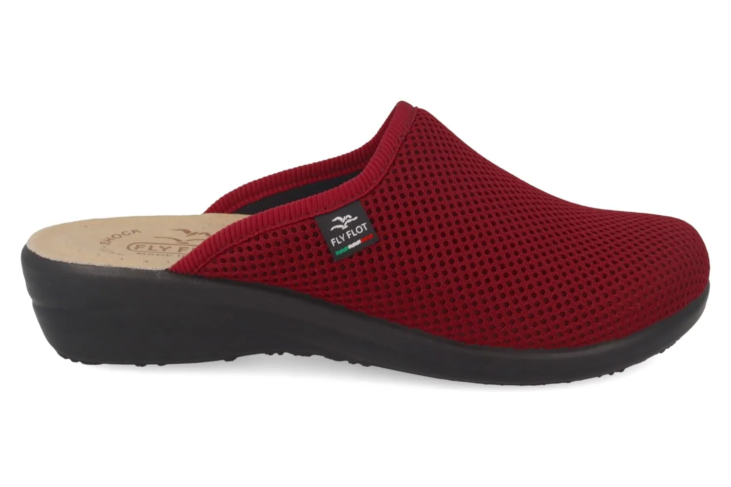 Fly Flot Anoya Pantofole Donna Traspiranti, Tomaia in Rete Elastica, Sottopiede in Pelle Antishock, Bordeaux, 40 - immagine 3
