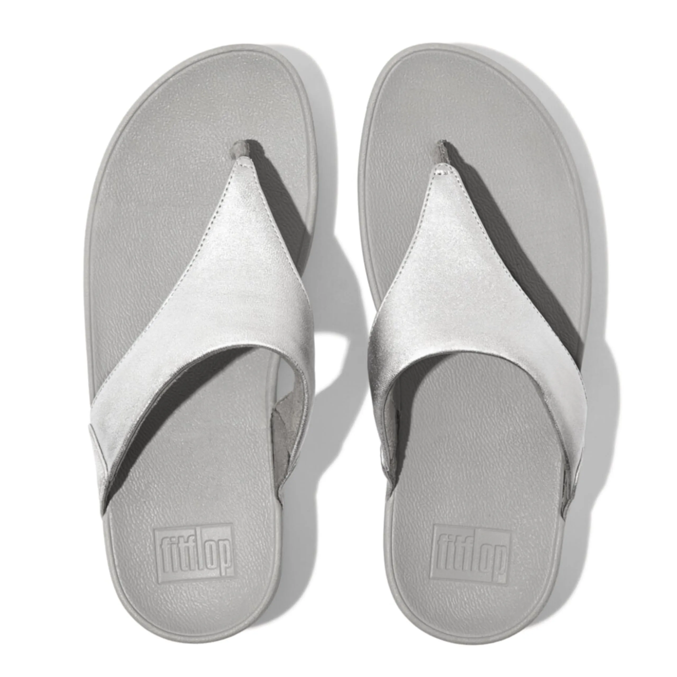 FitFlop Lulu Leather Flip Flops - Silver - EU 42 - immagine 5