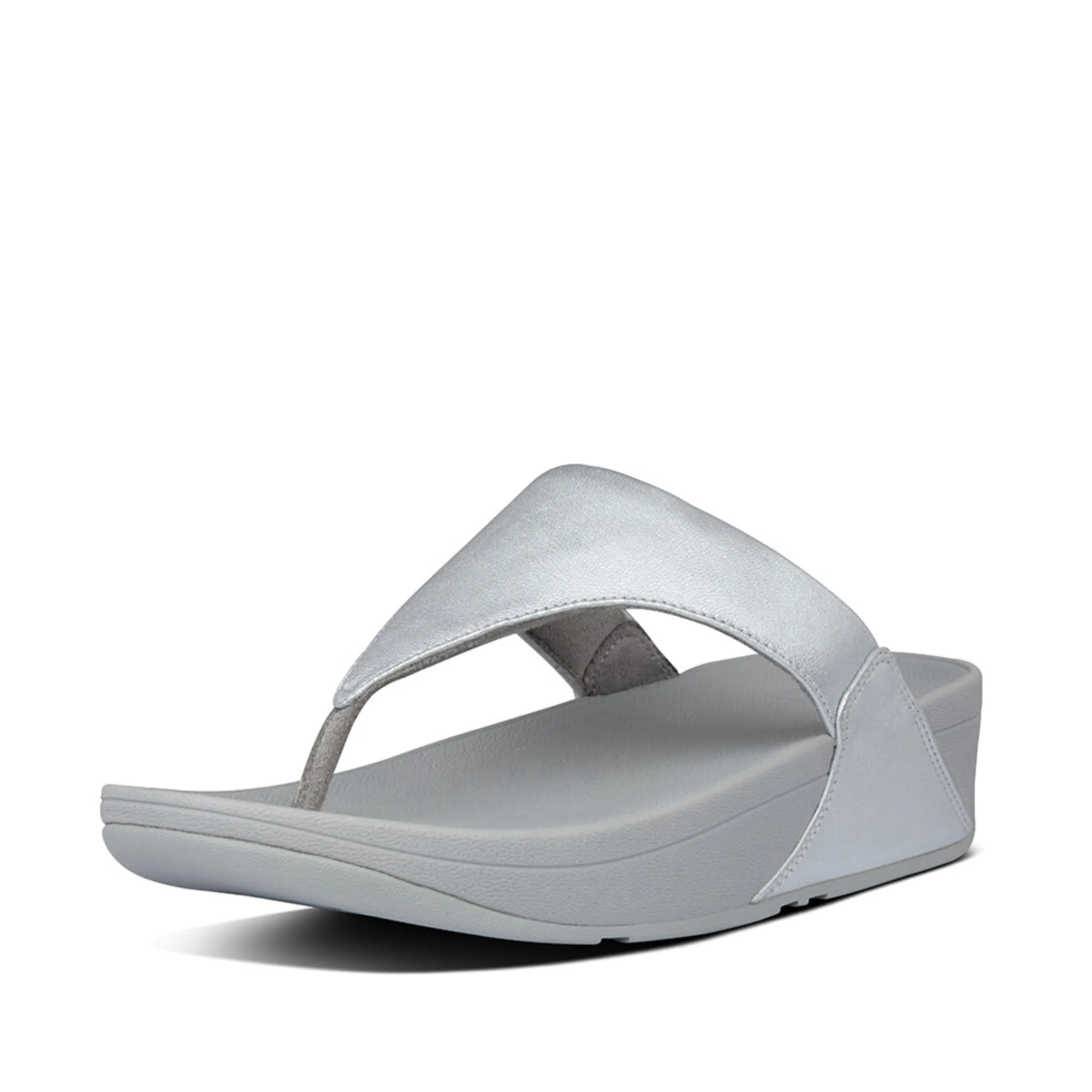 Fitflop Lulu Leather Toe Post Sandals - Silver - Women's 5 - immagine 1