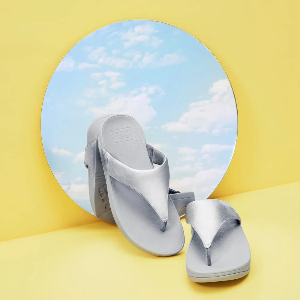 Fitflop Lulu Leather Toe Post Sandals - Silver - Women's 5 - immagine 3