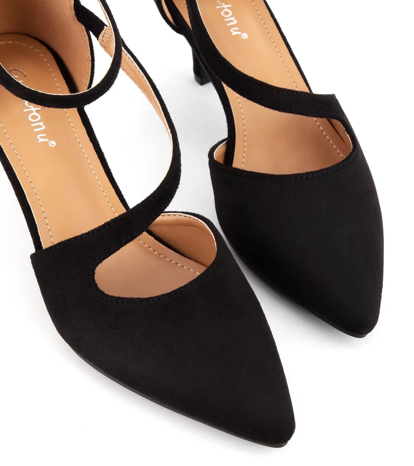 Greatonu Décolleté da Donna Scarpe a Punta Tacco Gattino Nero-P EU 39 - immagine 6