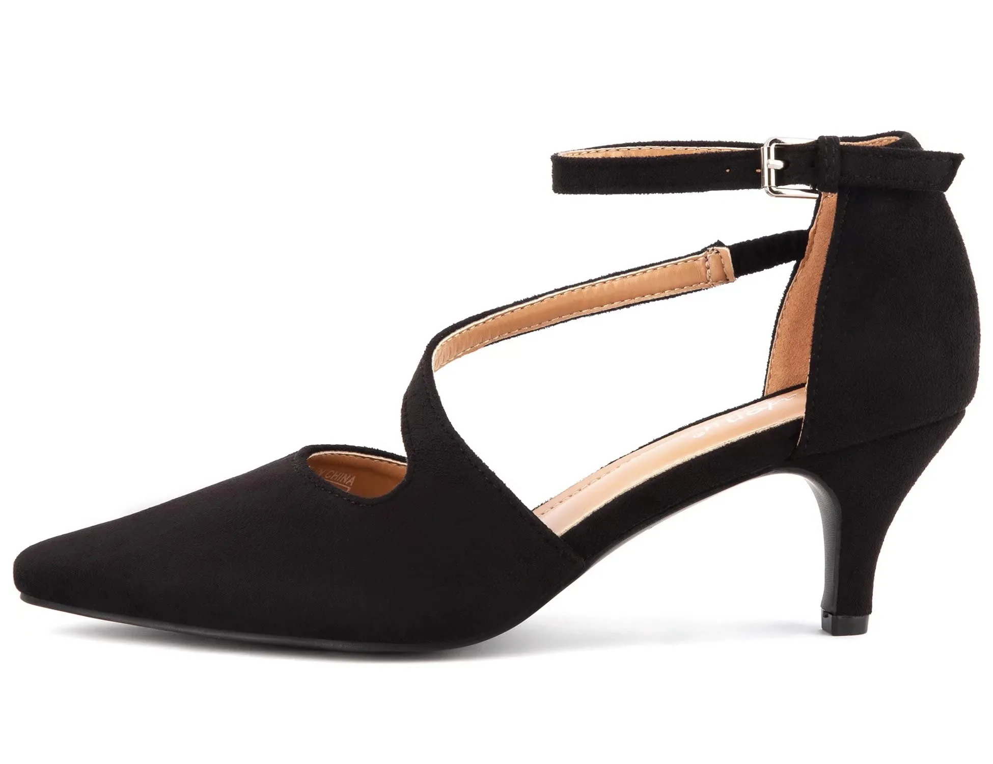 Greatonu Décolleté da Donna Scarpe A Punta Tacco Gattino Nero-P EU 38 - immagine 4