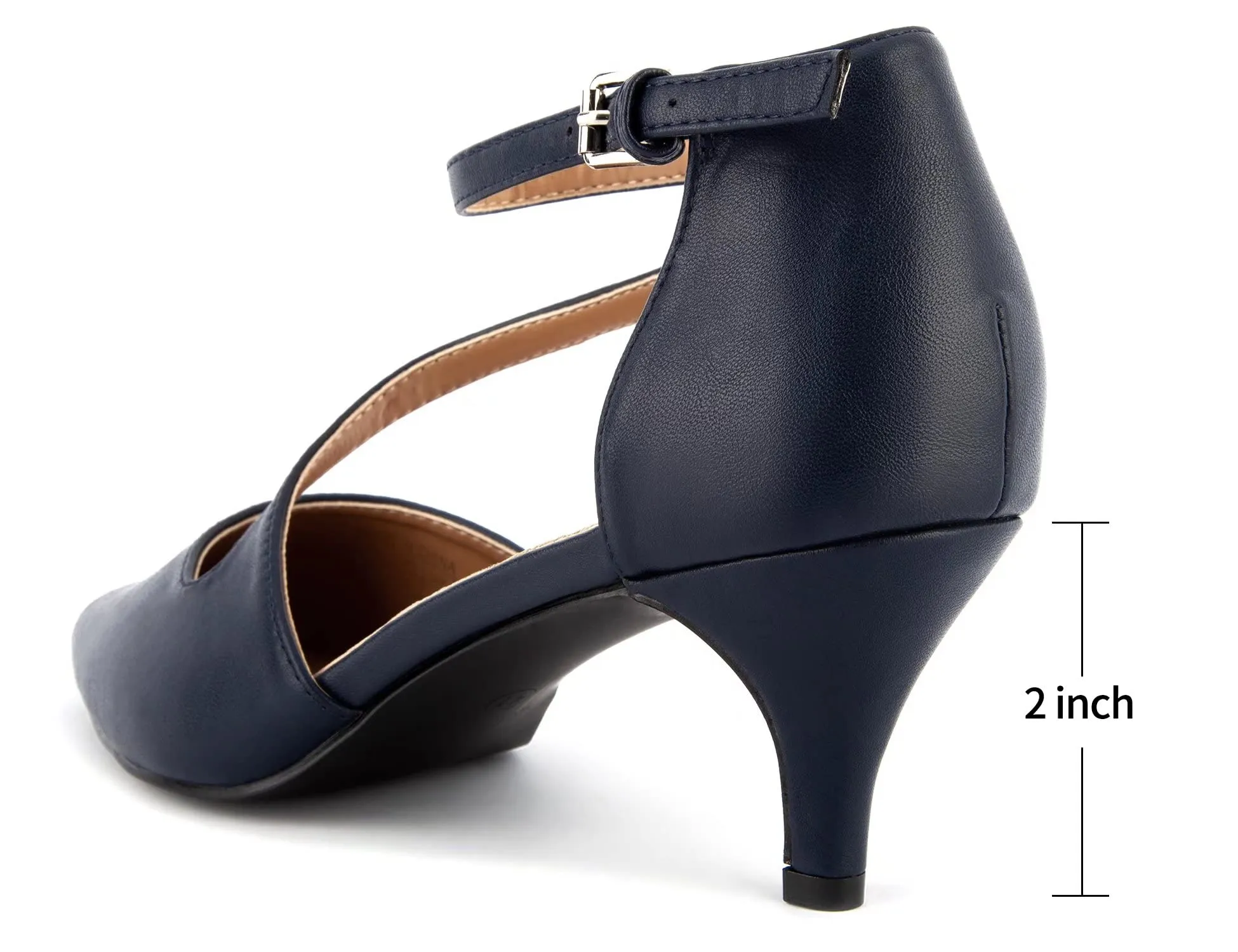 Greatonu Décolleté da Donna Scarpe A Punta Tacco Gattino Marina Militare EU 37 - immagine 7