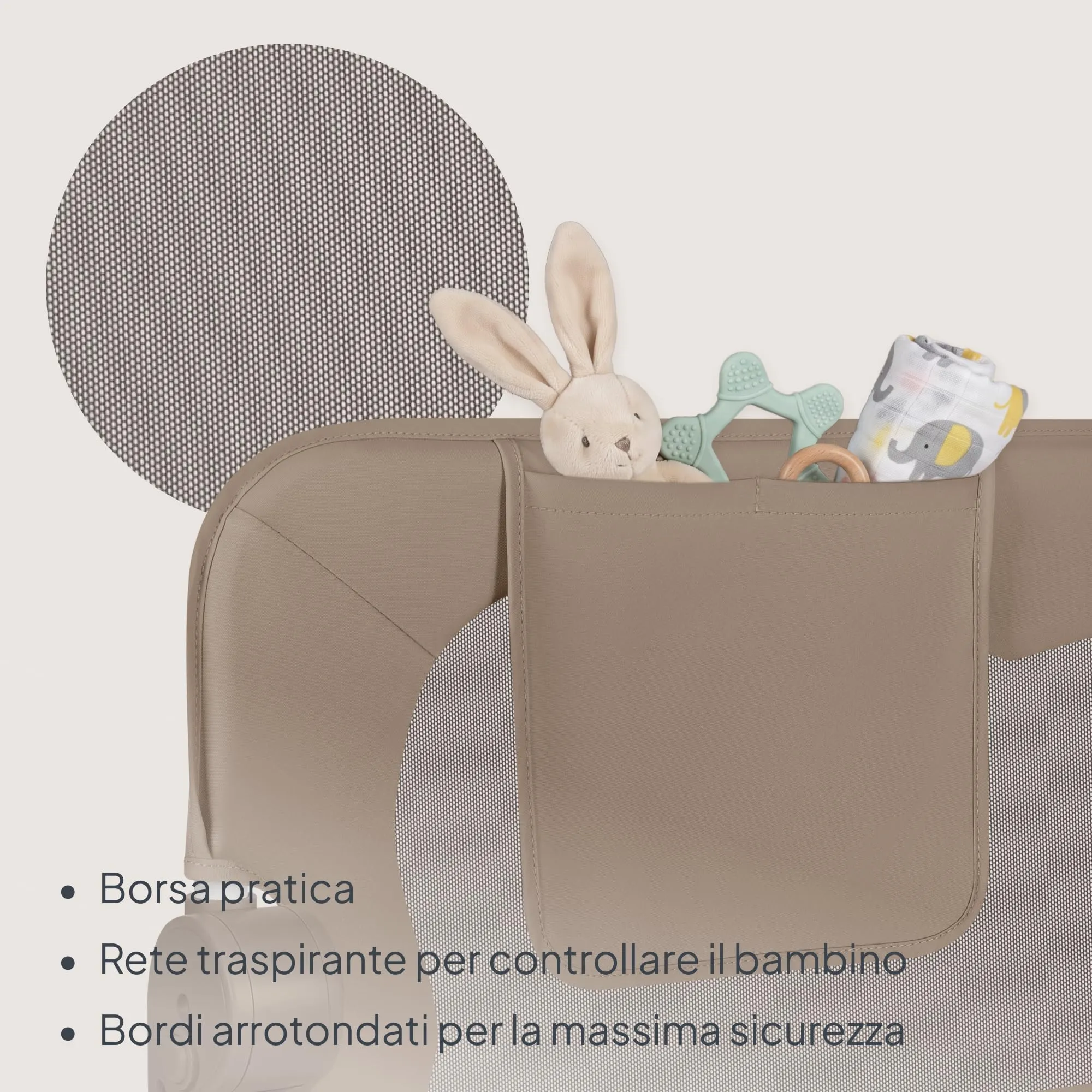 Lionelo Eva Sponda Letto Universale Pieghevole 150x42 cm con Reclino a 180° - immagine 6