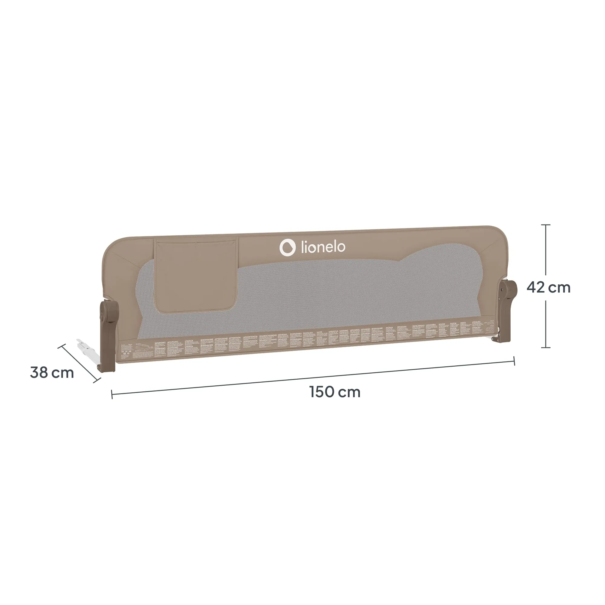 Lionelo Eva Sponda Letto Universale Pieghevole 150x42 cm con Reclino a 180° - immagine 8