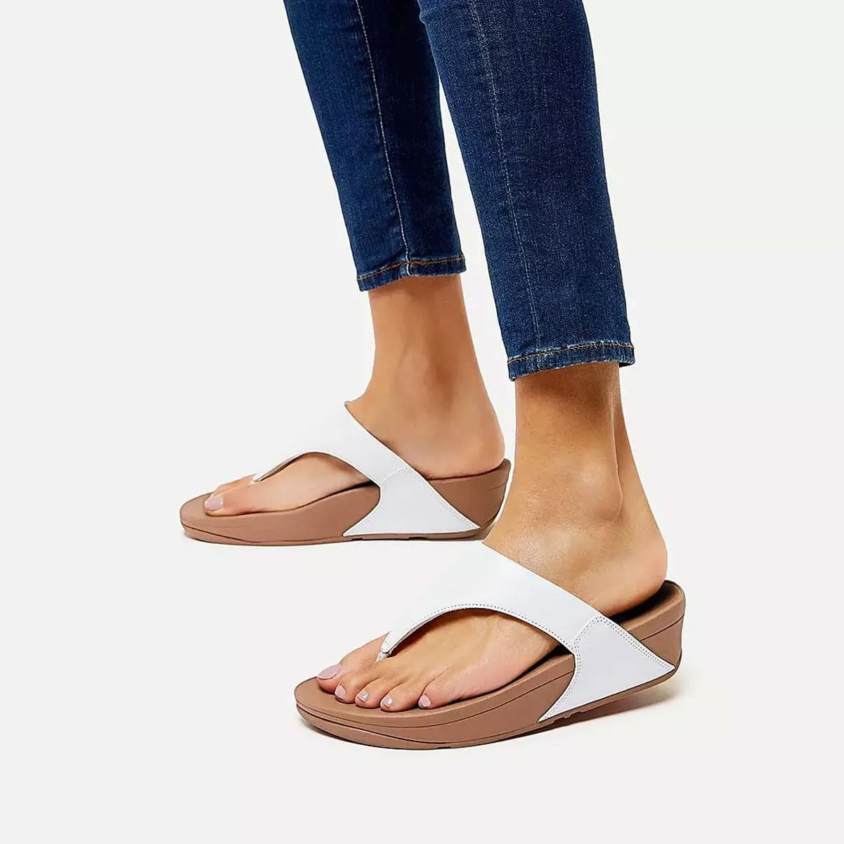 Fitflop Lulu Sandali da Donna in Pelle con Plateau - Bianco, 37.5 EU - immagine 2