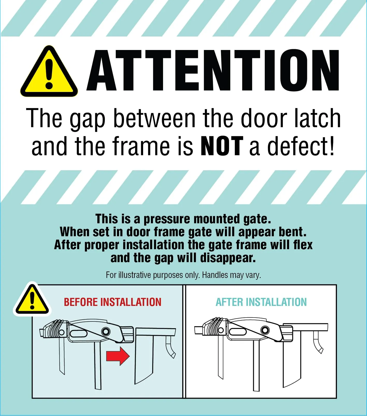 Regalo Extra Wide Baby Gate for Doorways and Bottom of Stairs, 73.6-122cm, Pressure Mounted, Black - immagine 9