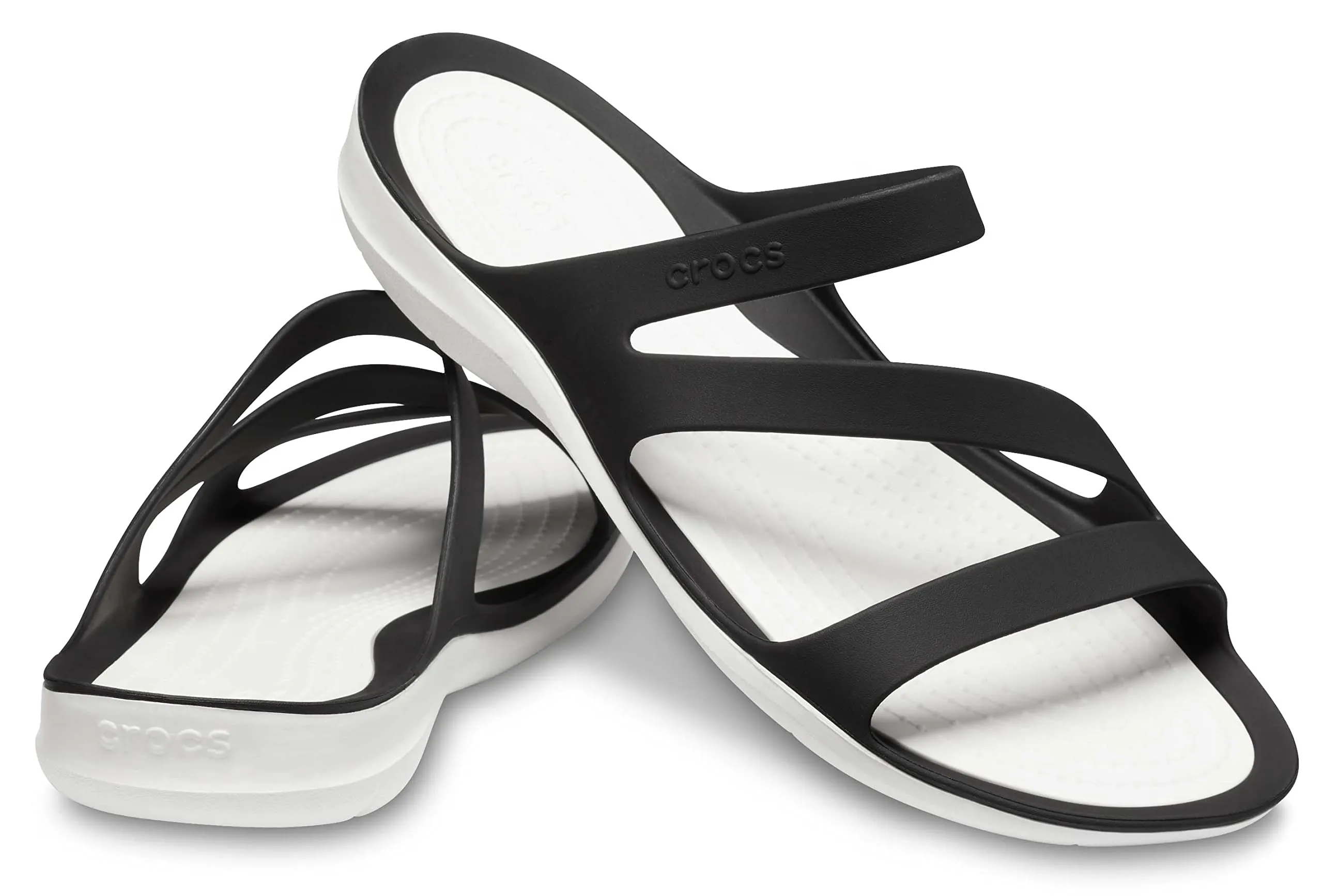 Crocs Swiftwater Sandalo Donna, Nero/Bianco, EU 36-37 - immagine 7