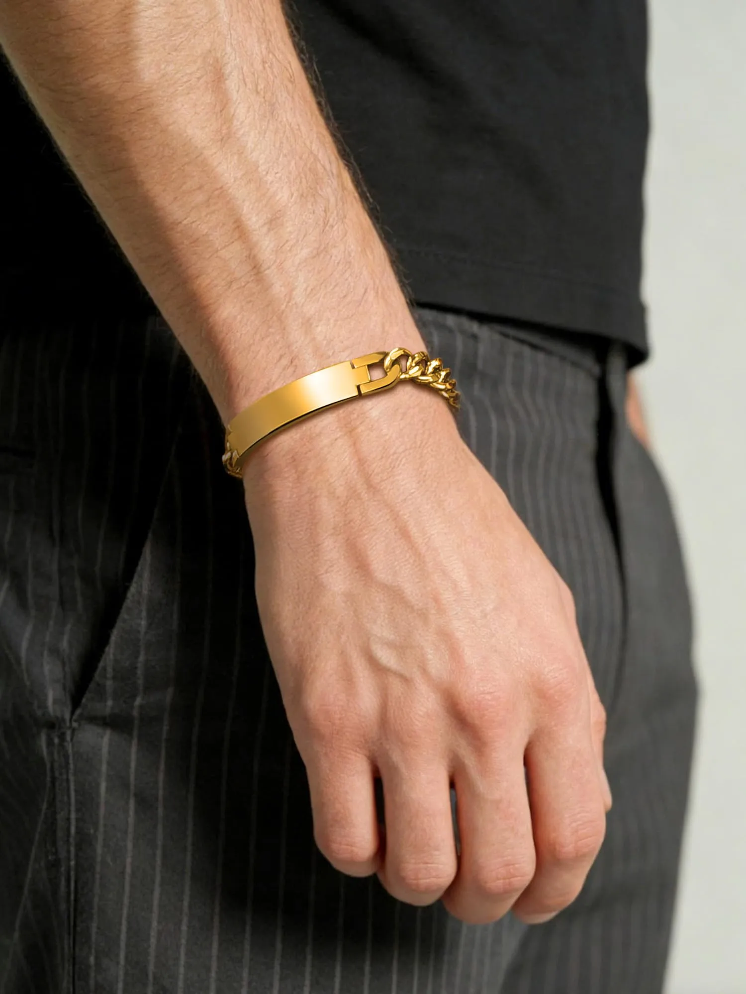 PROSTEEL Bracciale Unisex in Acciaio Inossidabile 316L Placcato Oro 18k Nero - immagine 2