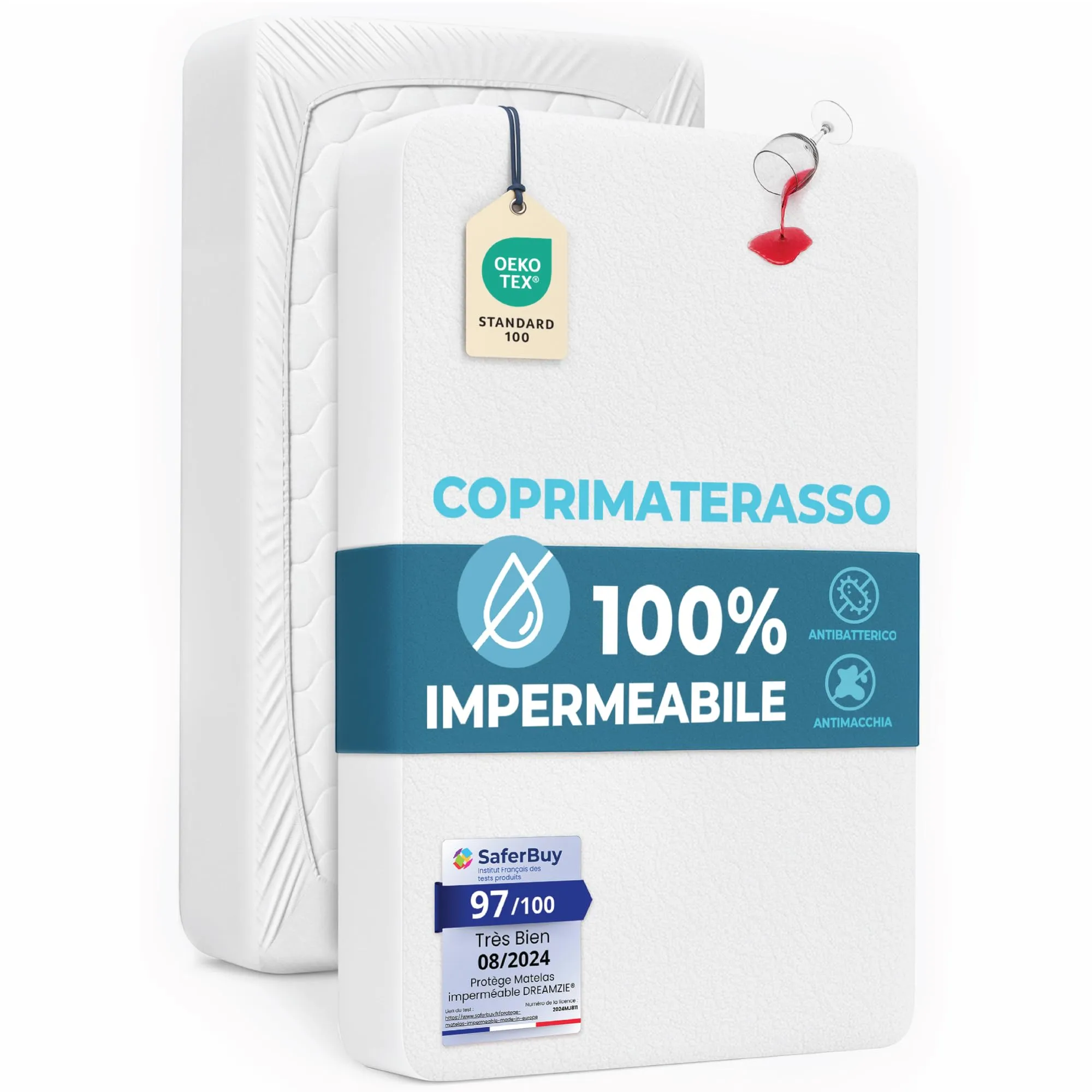 Dreamzie Coprimaterasso Lettino Impermeabile, 60x120cm, Cotone - immagine 1