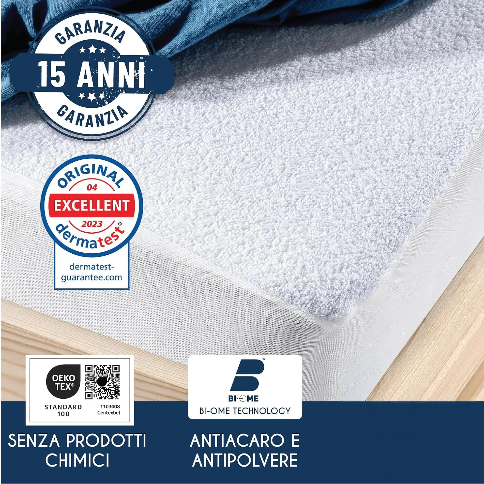 Dreamzie Coprimaterasso Matrimoniale Impermeabile 180x200cm Cotone - immagine 2