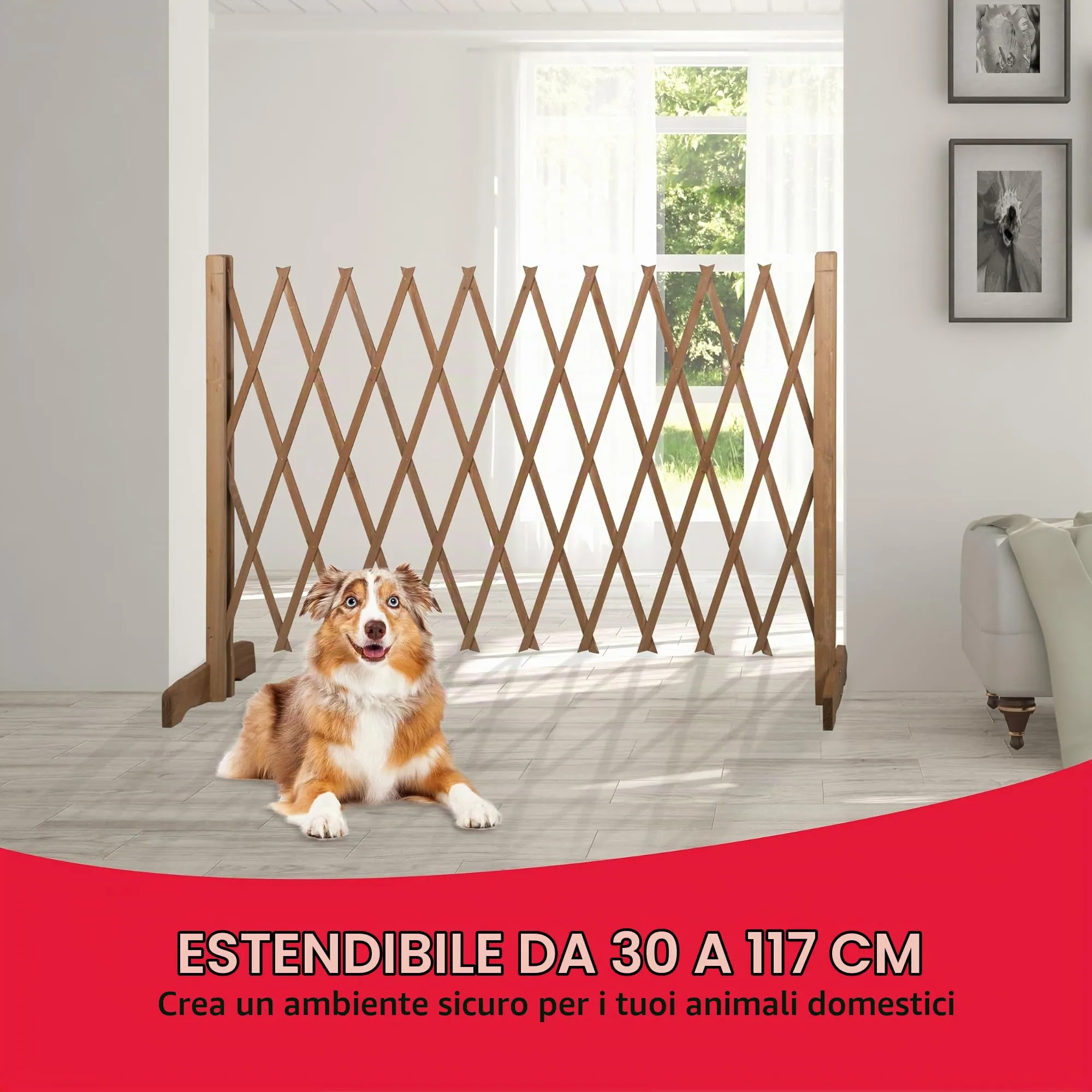 MaxxPro Cancelletto di Sicurezza Retrattile per Cani, 30-117 cm x 90 cm - immagine 7