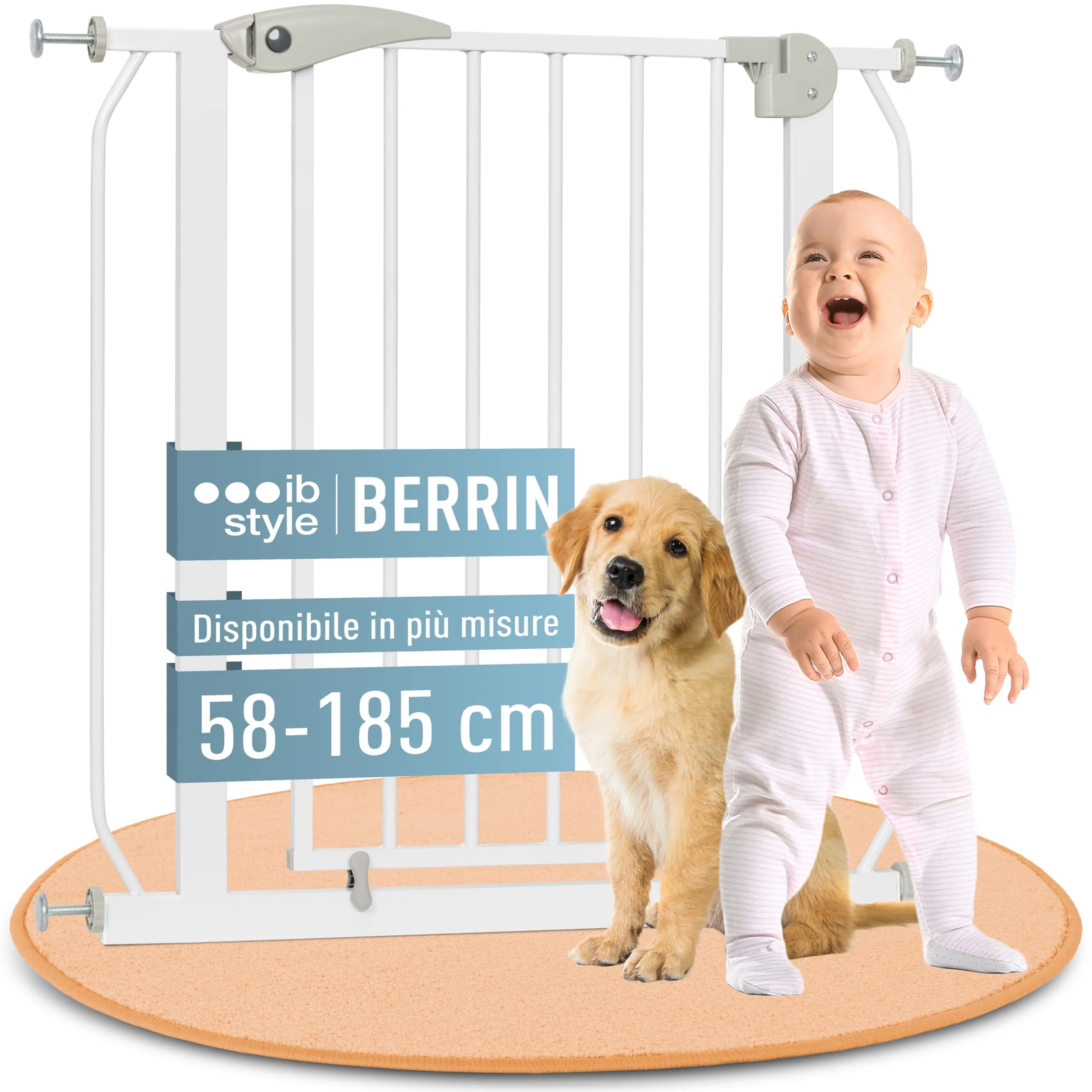 IB-Style Cancelletto di Sicurezza Berrin per Bambini, 113-121 cm, Bianco - immagine 1