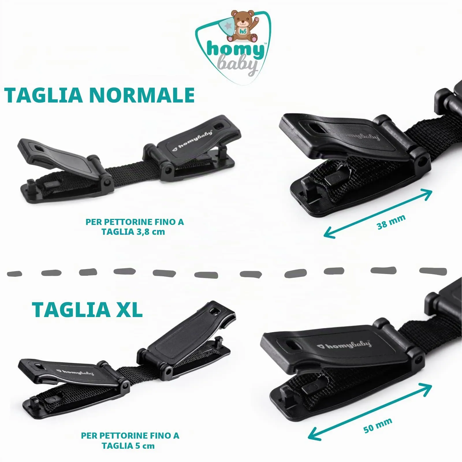 HOMYBABY Dispositivo per Imbracatura Bambini, Fibbia Antifuga per Passeggini e Seggioloni, Standard X1 - immagine 8