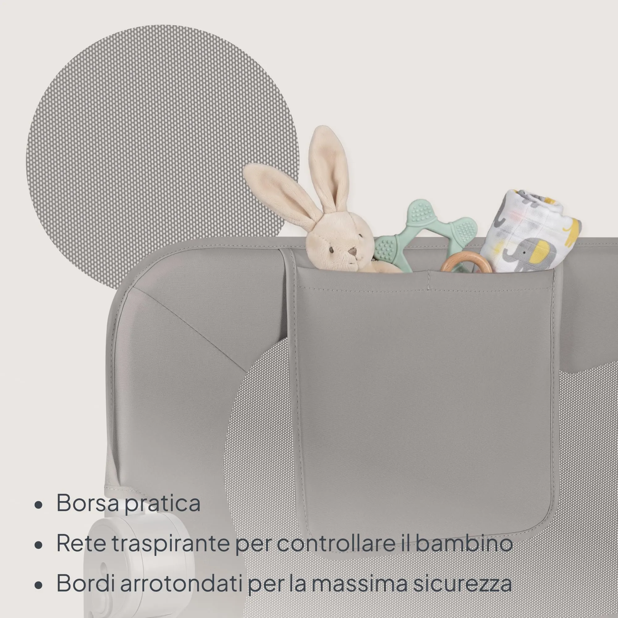 Lionelo Eva Sponda Letto Universale 150 cm, Altezza 42 cm e Reclino a 180° - immagine 6