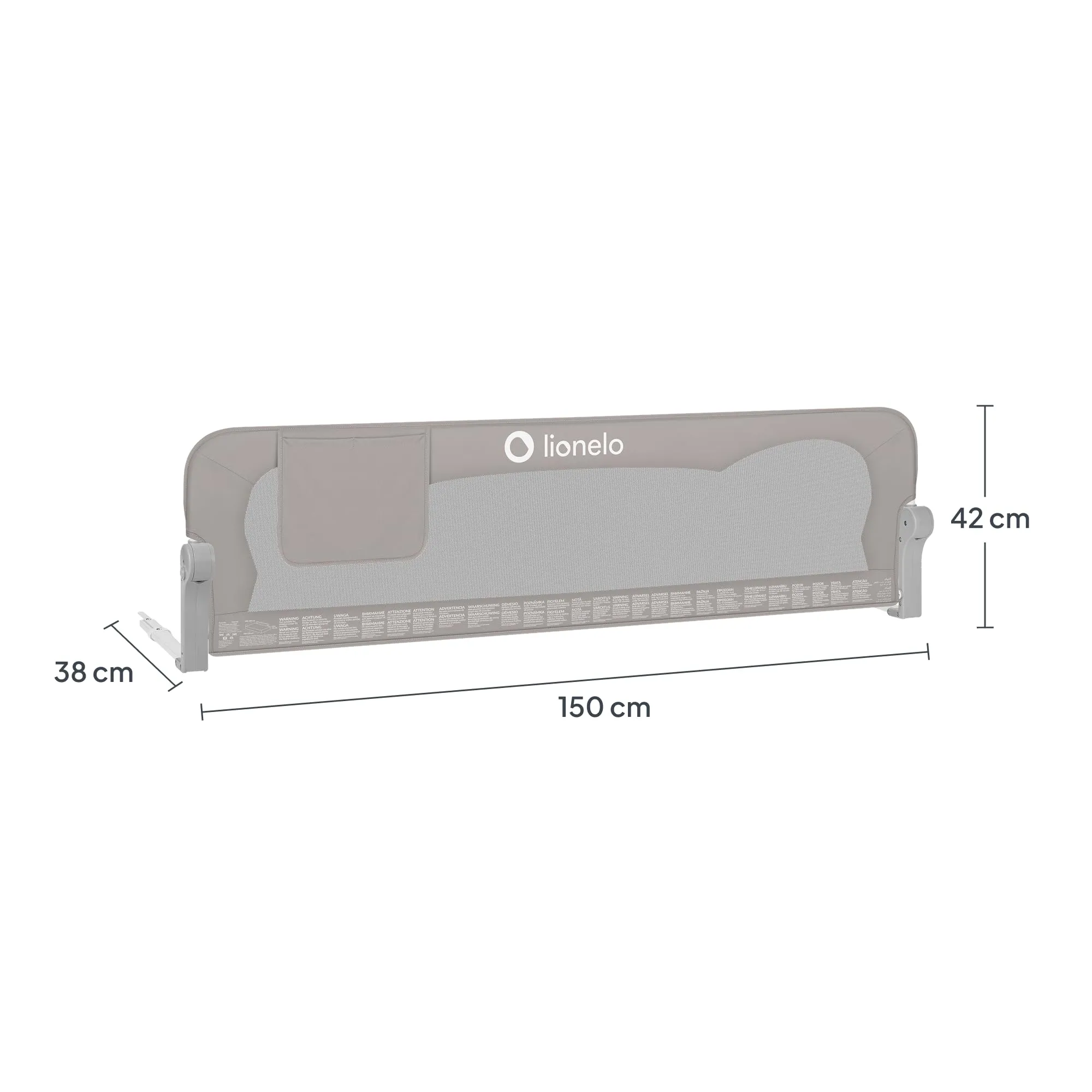 Lionelo Eva Sponda Letto Universale 150 cm, Altezza 42 cm e Reclino a 180° - immagine 8