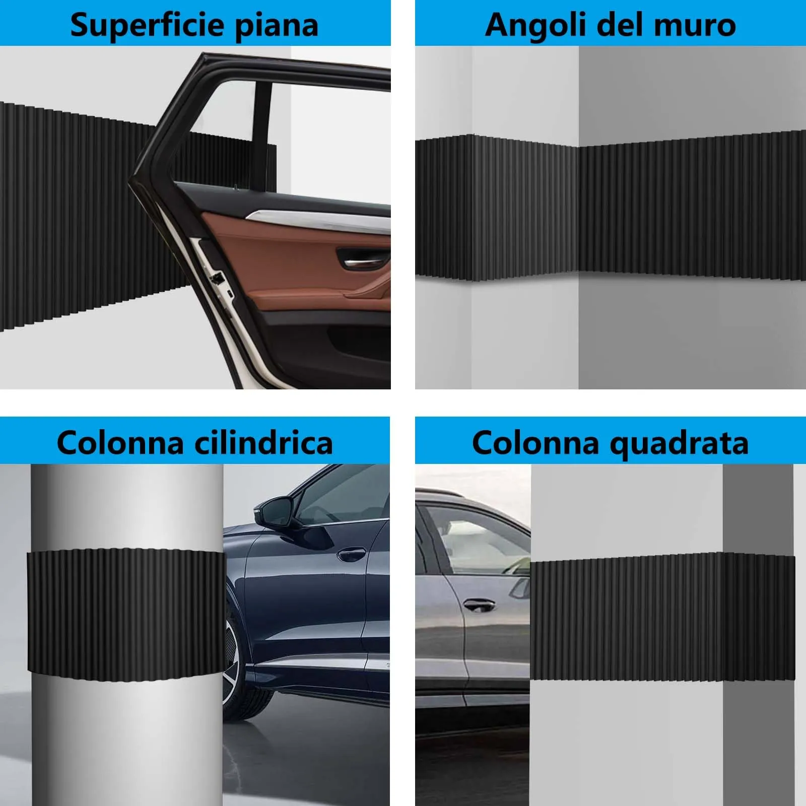 Spurtar Paracolpi Garage per Portiere Auto in Gommapiuma Adesiva, 200 cm x 20 cm x 1.5 cm - immagine 4