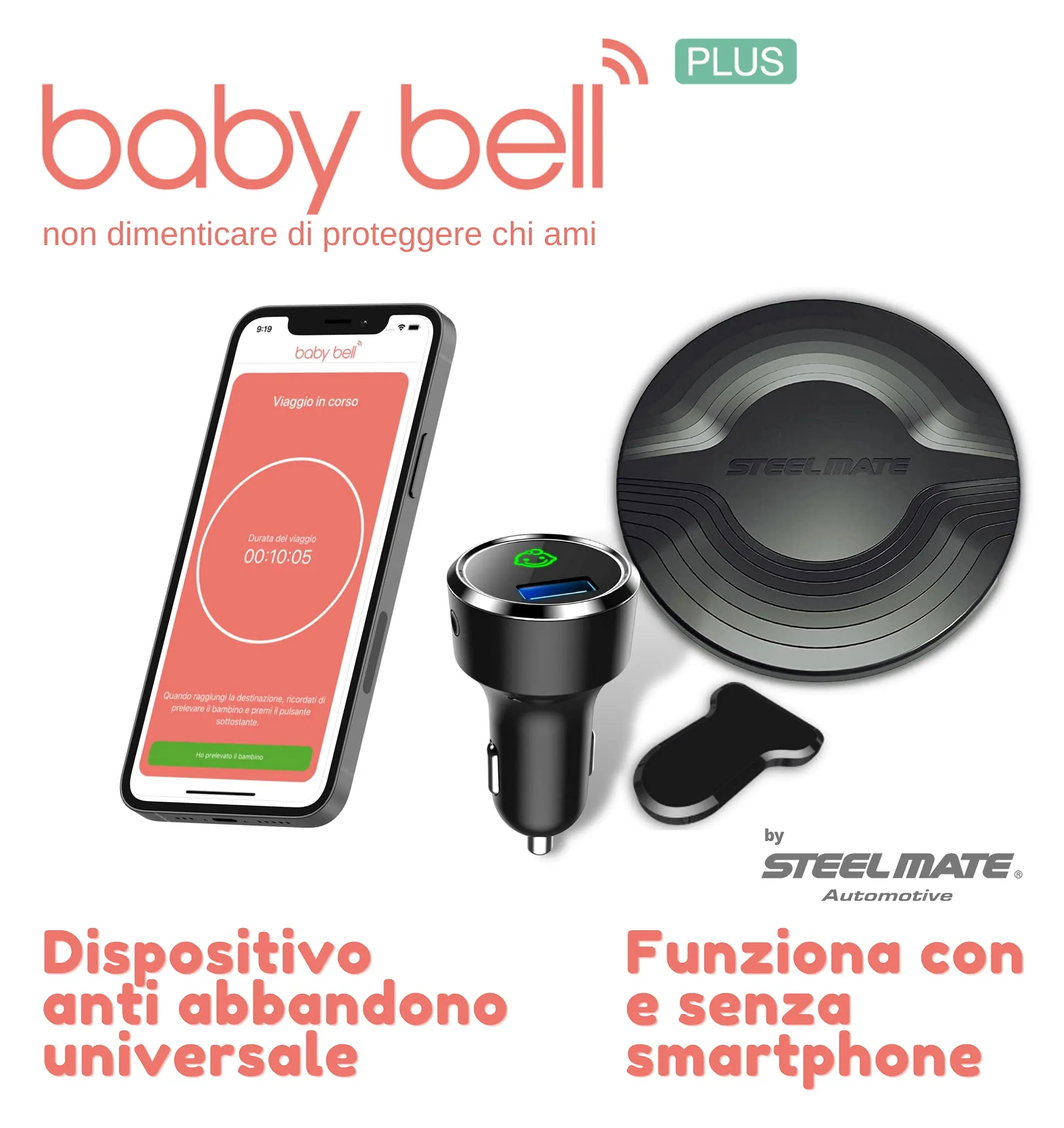 Steel Mate Baby Bell Plus Anti Abbandono Auto - immagine 2