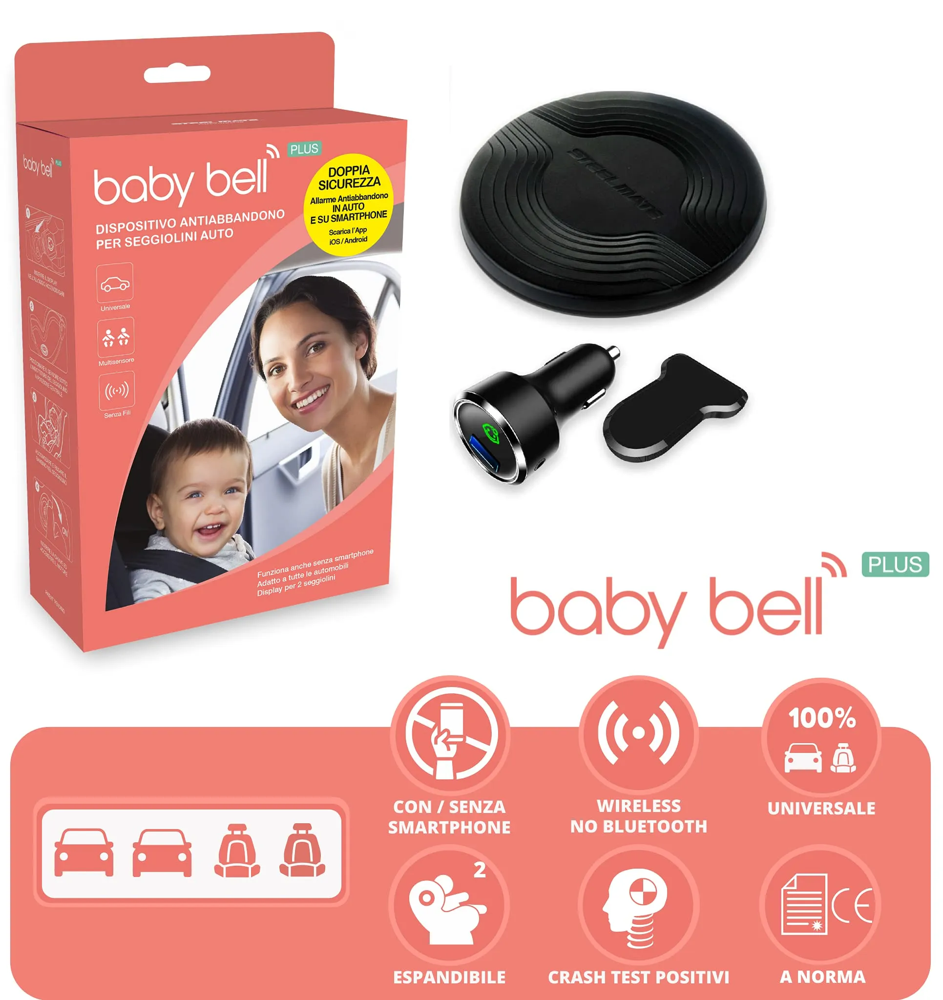 Steel Mate Baby Bell Plus Anti Abbandono Auto - immagine 3