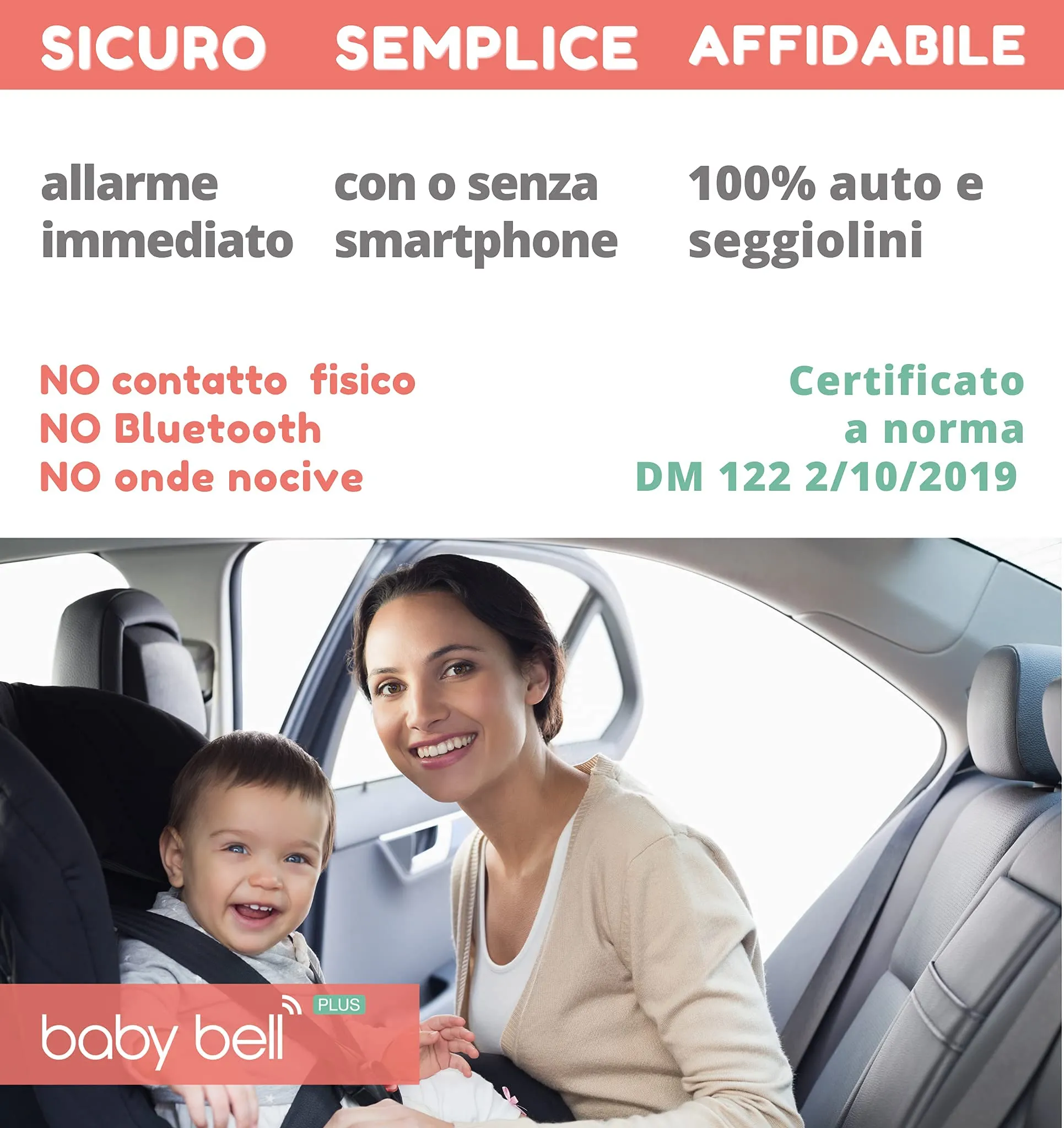 Steel Mate Baby Bell Plus Anti Abbandono Auto - immagine 4