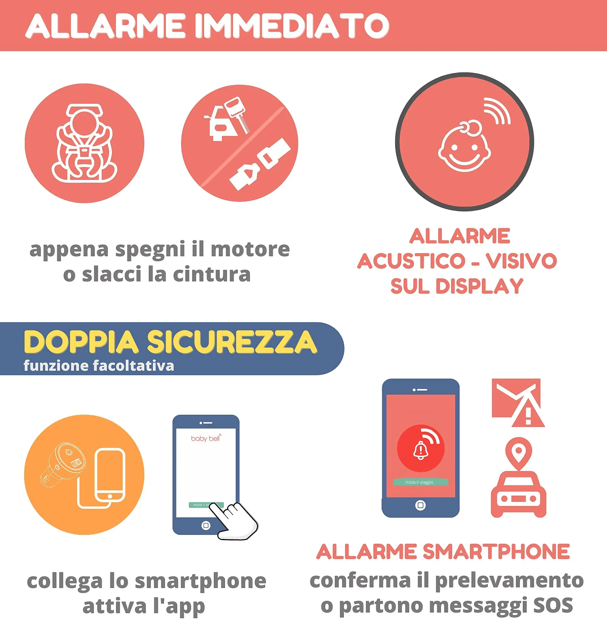 Steel Mate Baby Bell Plus Anti Abbandono Auto - immagine 5