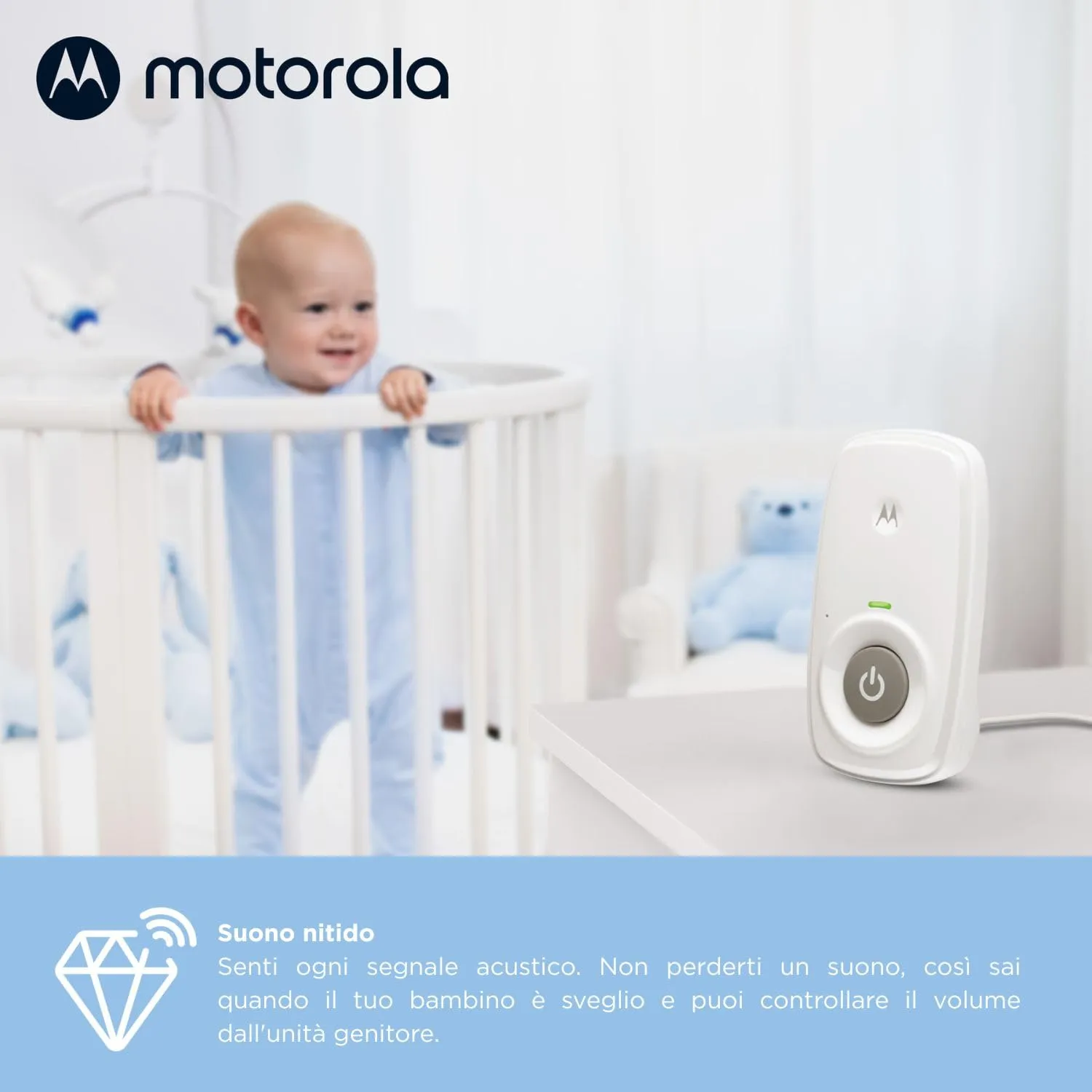 Motorola Nursery AM21 Baby Monitor Audio Digitale, Bianco - immagine 6