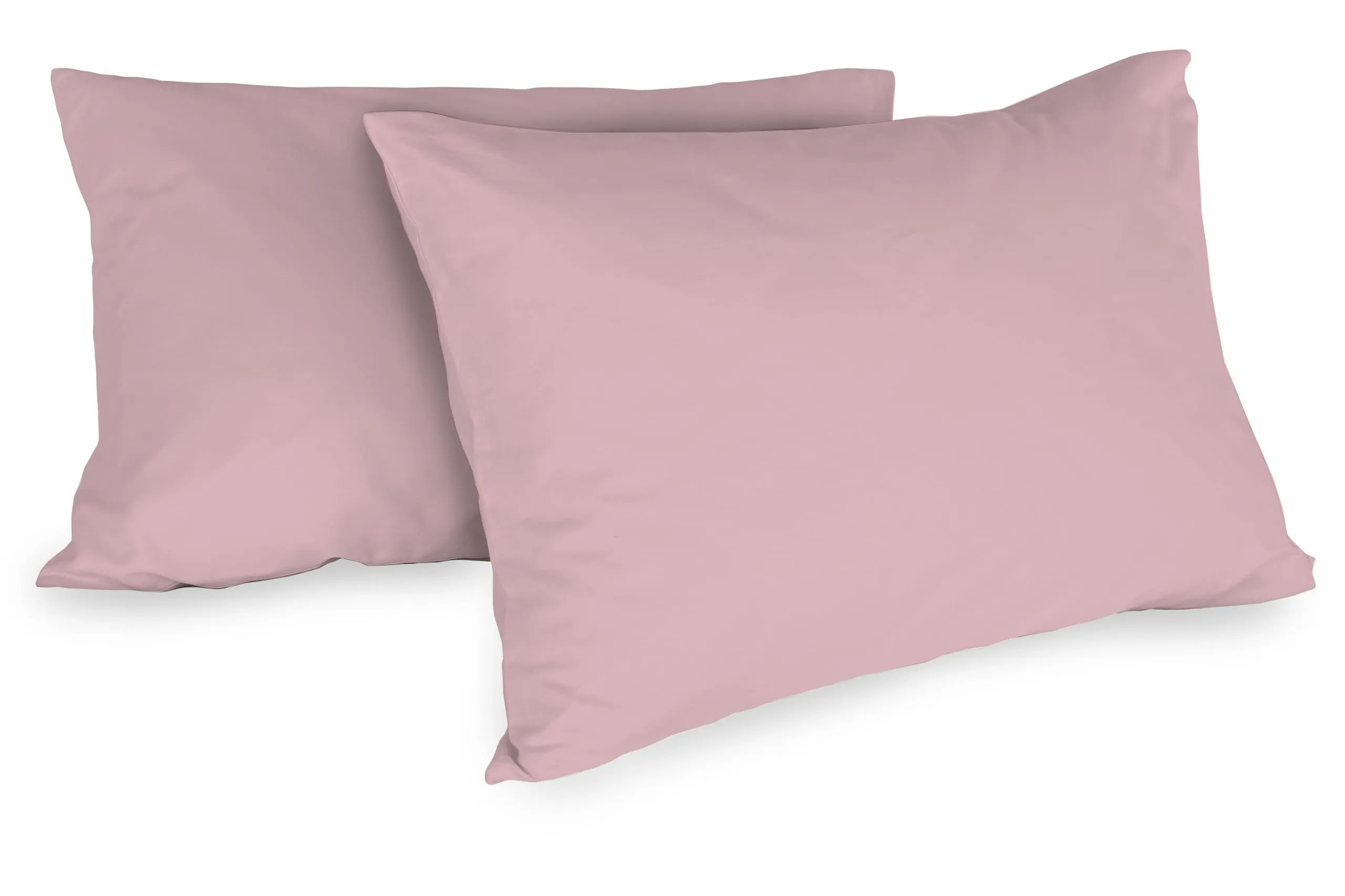 Zer0bed Coppia di Federe in Cotone 52x80 cm, Rosa, Set di 2, Tinta Unita, Chiusura a Busta - immagine 1