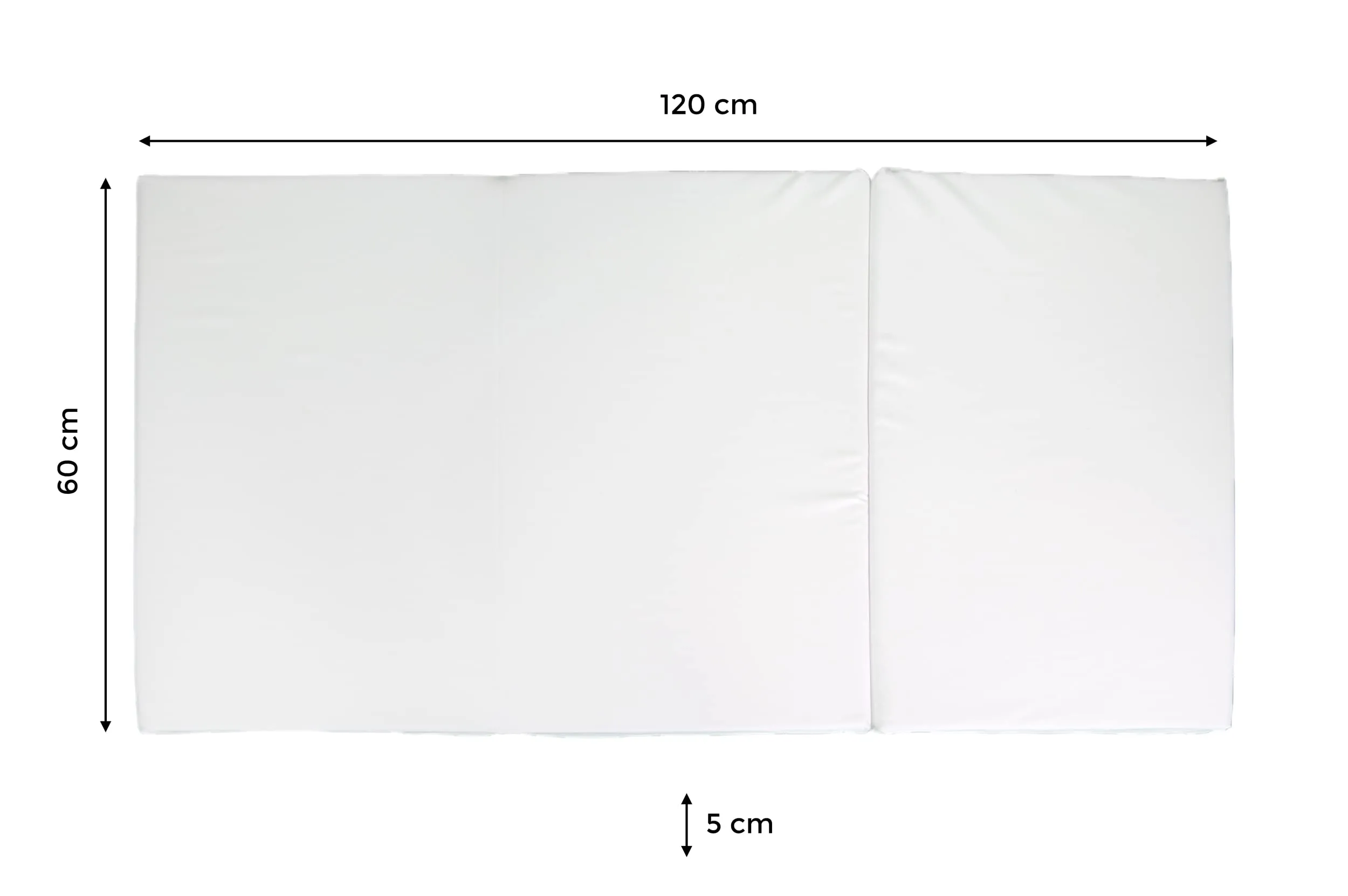 GHIOCUSCINI Materasso Pieghevole per Bambini, 120 x 60 x 5 cm, Cotone Bianco, Imbottitura Waterfoam, Made in Italy EN16890:2017 - immagine 5