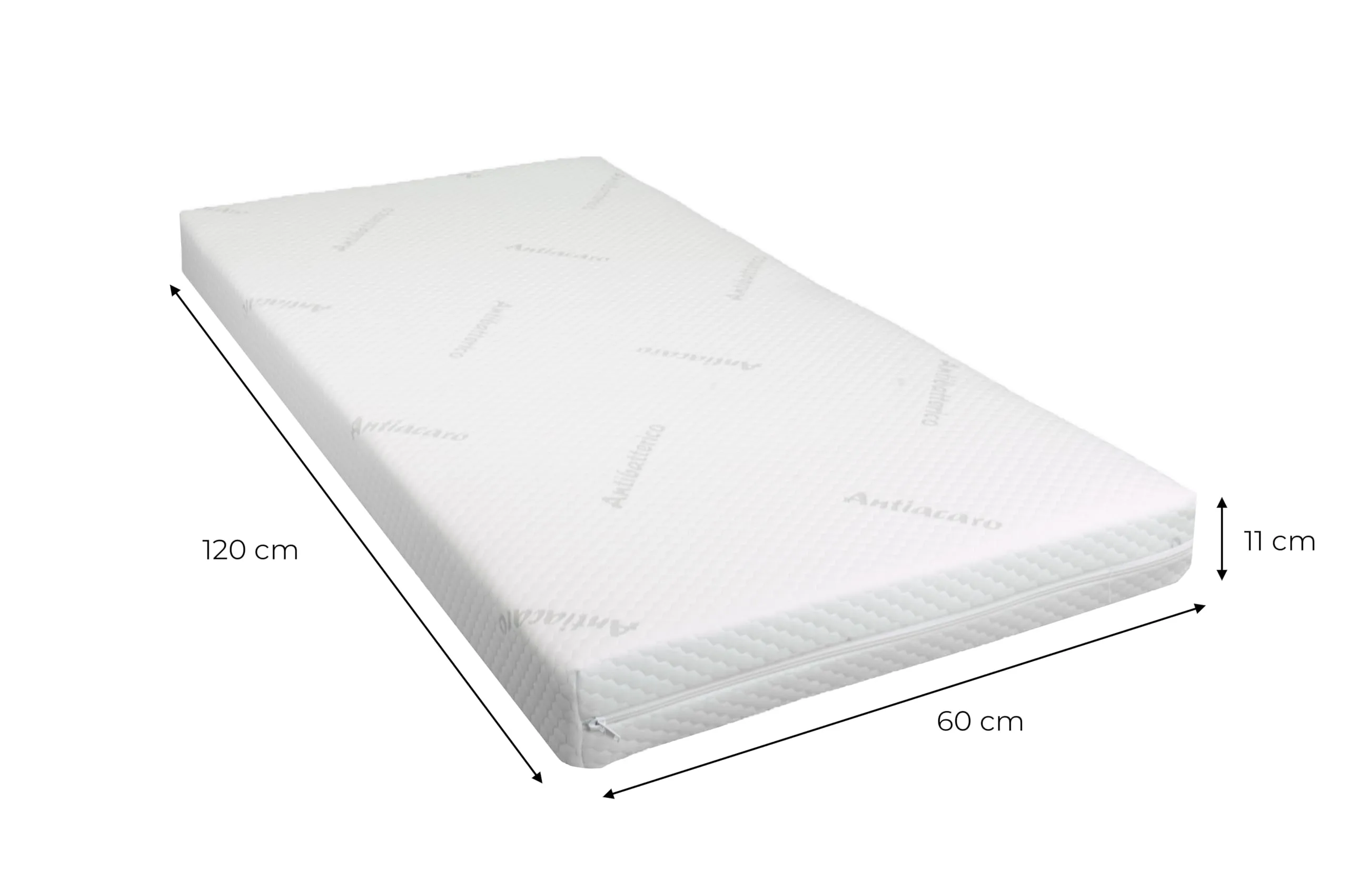 GHIOCUSCINI Materasso Culla Neonato 60x120x11 cm Antiacaro Certificato EN16890:2017+A1:2021 OEKO-TEX CertiPUR Traspirante Antimicrobico e Antibatterico - immagine 3