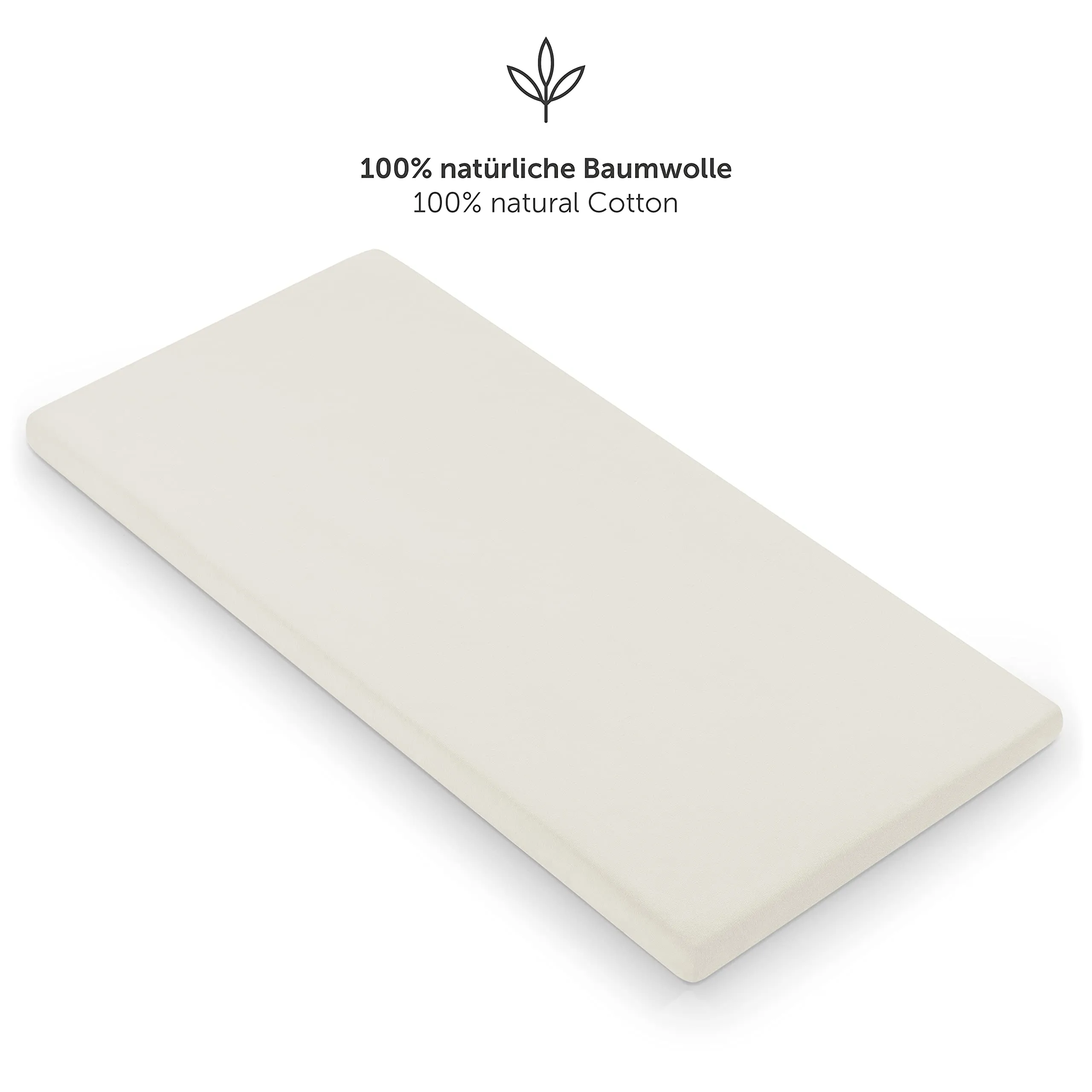 Laleni Lenzuola Coprimaterasso per Culla e Lettino, 100% Cotone 135gsm, Avorio, 40x90cm - immagine 3