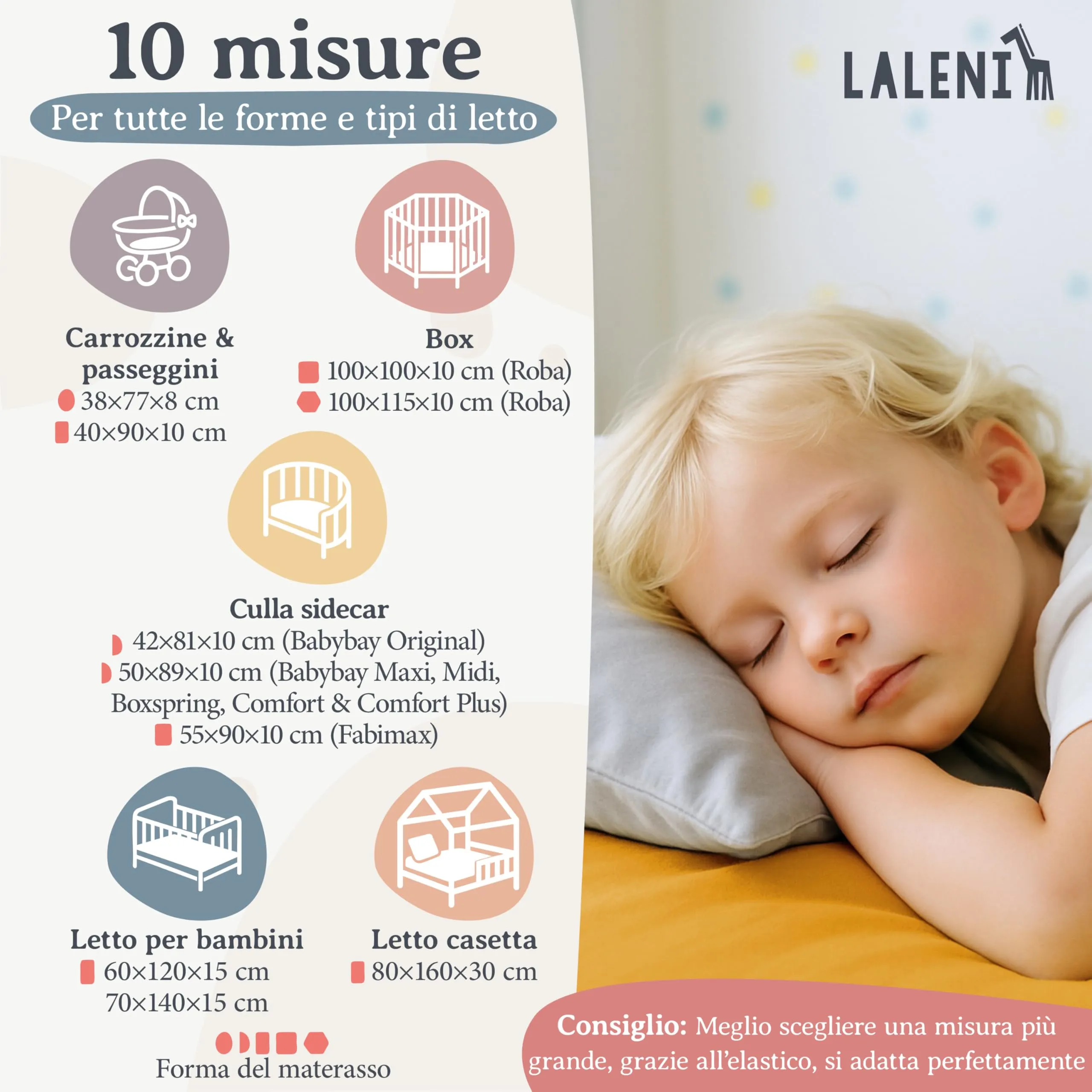Laleni Lenzuola Coprimaterasso per Culla e Lettino in Cotone 100%, 100x115cm, Senape - immagine 2
