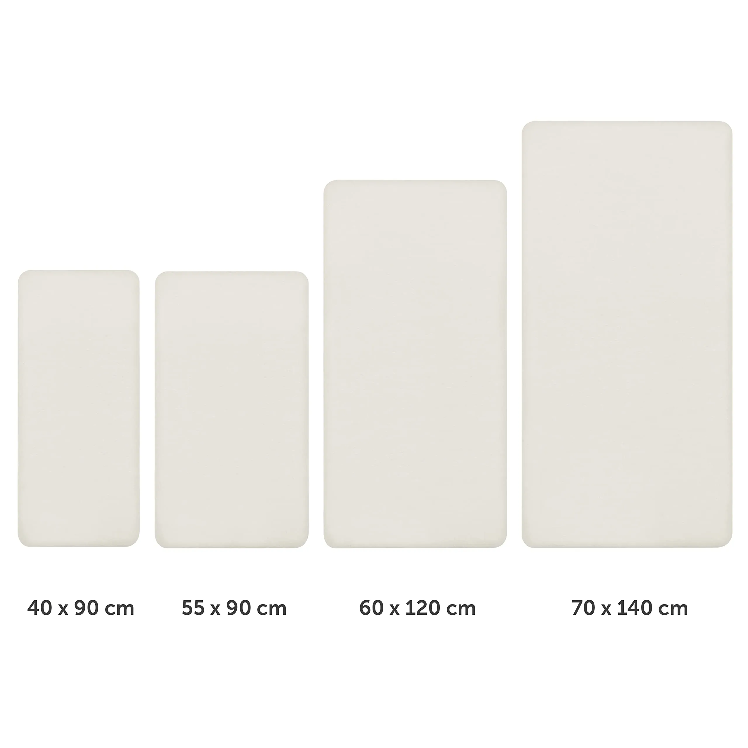 Laleni Lenzuola Coprimaterasso per Culla e Lettino in Cotone 135gsm, 40x90cm - Avorio - immagine 2