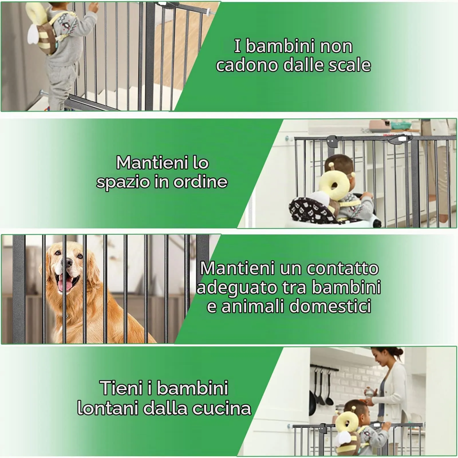 Froadp Cancelletto di Sicurezza per Bambini e Animali, 75-85cm, Nero - immagine 7