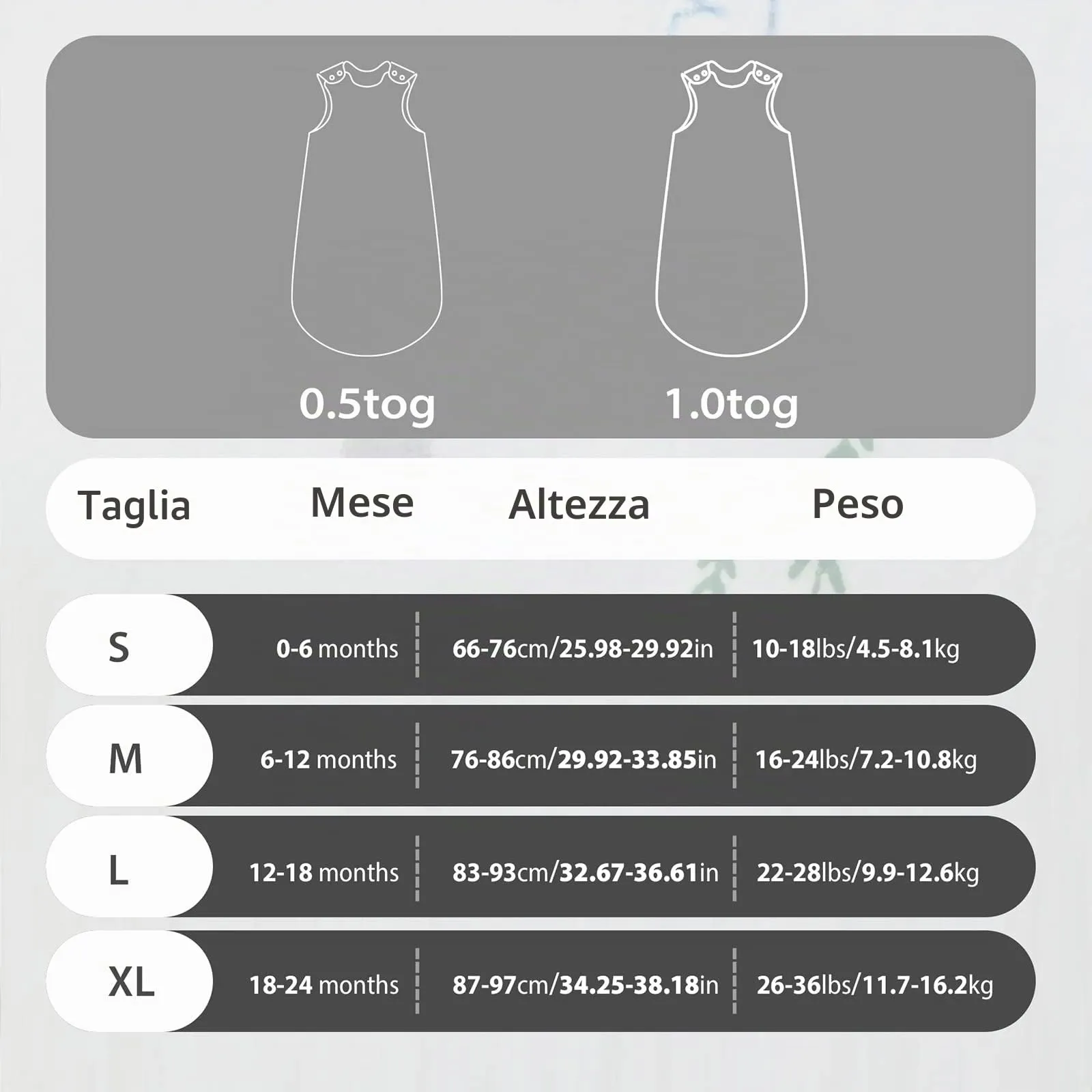 Mosebears Sacco Nanna Estivo 1.0 Tog per Neonati, Cotone, Rinoceronte, 6-12 Mesi - immagine 4