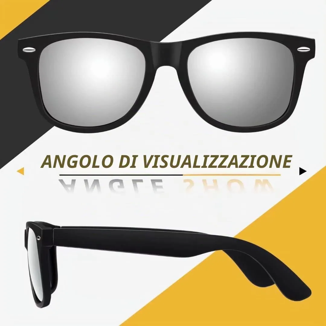 LINVO Occhiali da Sole Polarizzati UV400 Design Retrò Anni '80 - immagine 3