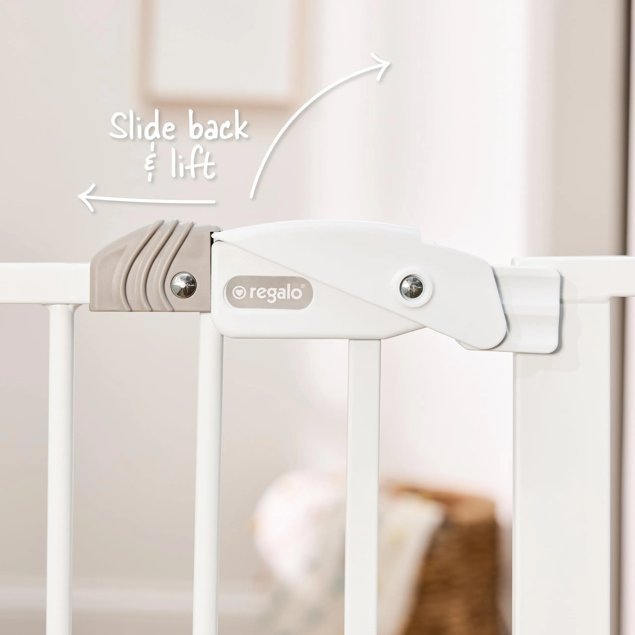 Regalo Walk Thru Easy Step Cancello, Bianco, 73.6-95.5cm x 76.2cm - immagine 7