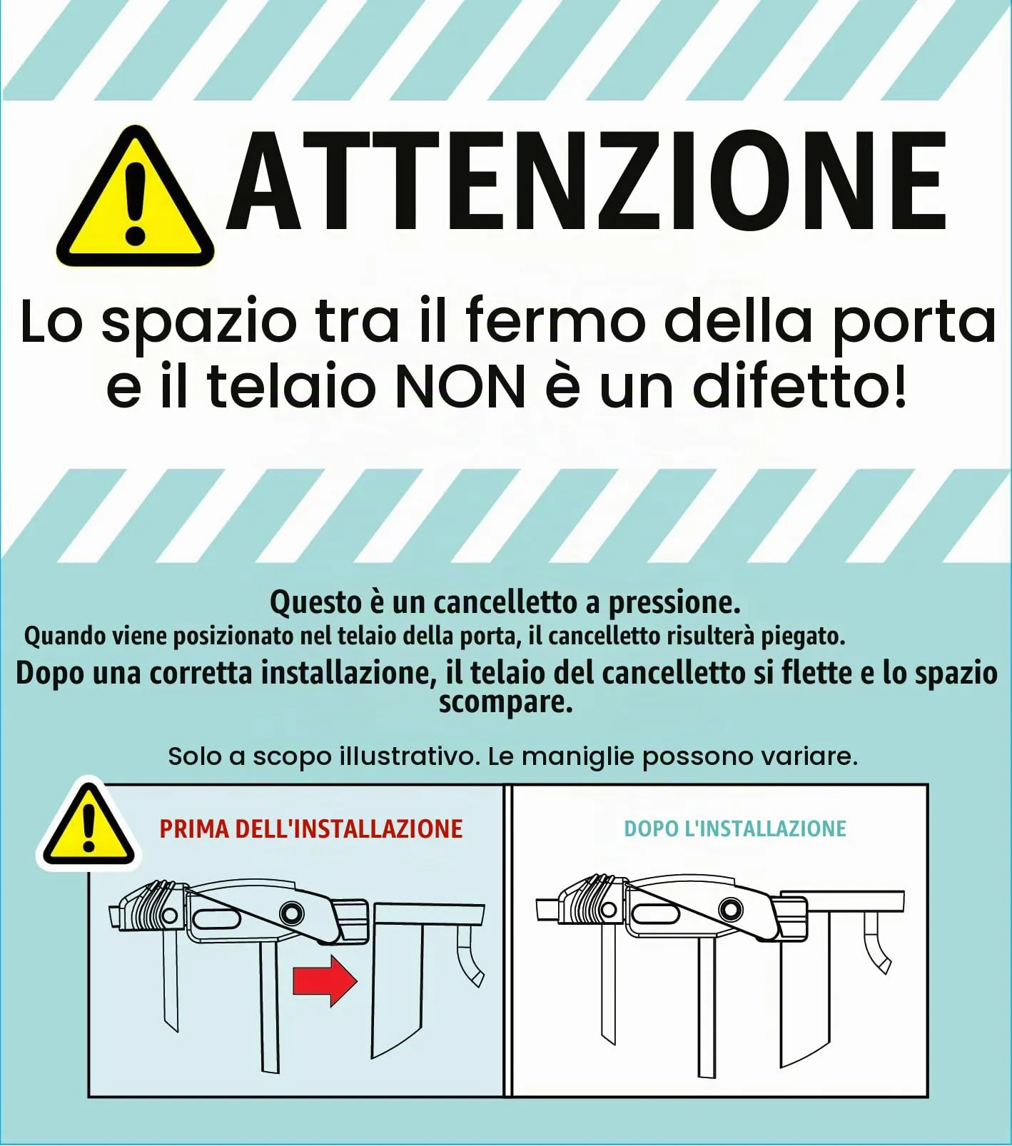 Regalo Extra Wide Baby Gate for Doorways and Bottom of Stairs, 73.6-122cm, Pressure Mounted, White - immagine 7
