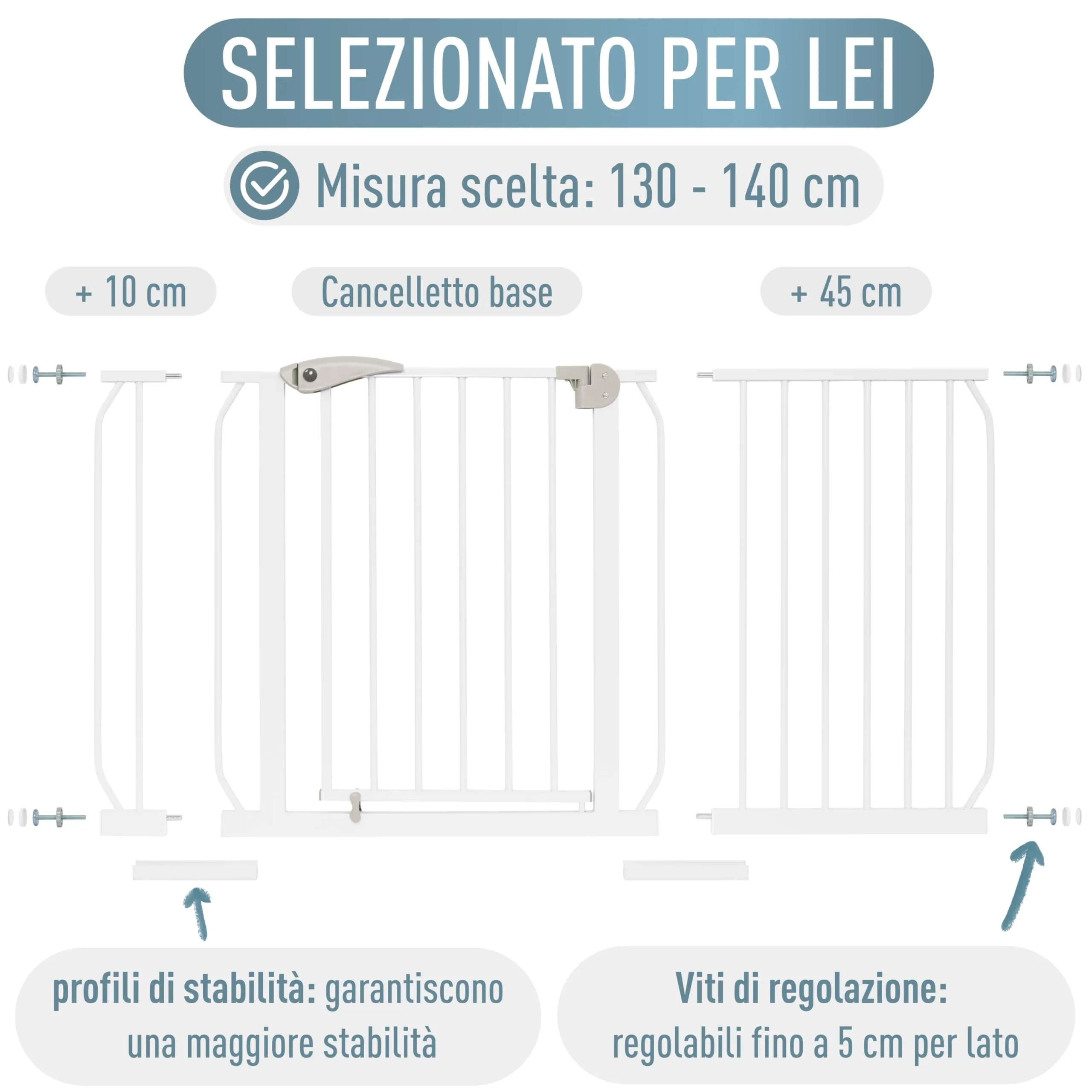 IB-Style Cancelletto di Sicurezza Berrin 130-140 cm, Bianco - immagine 8