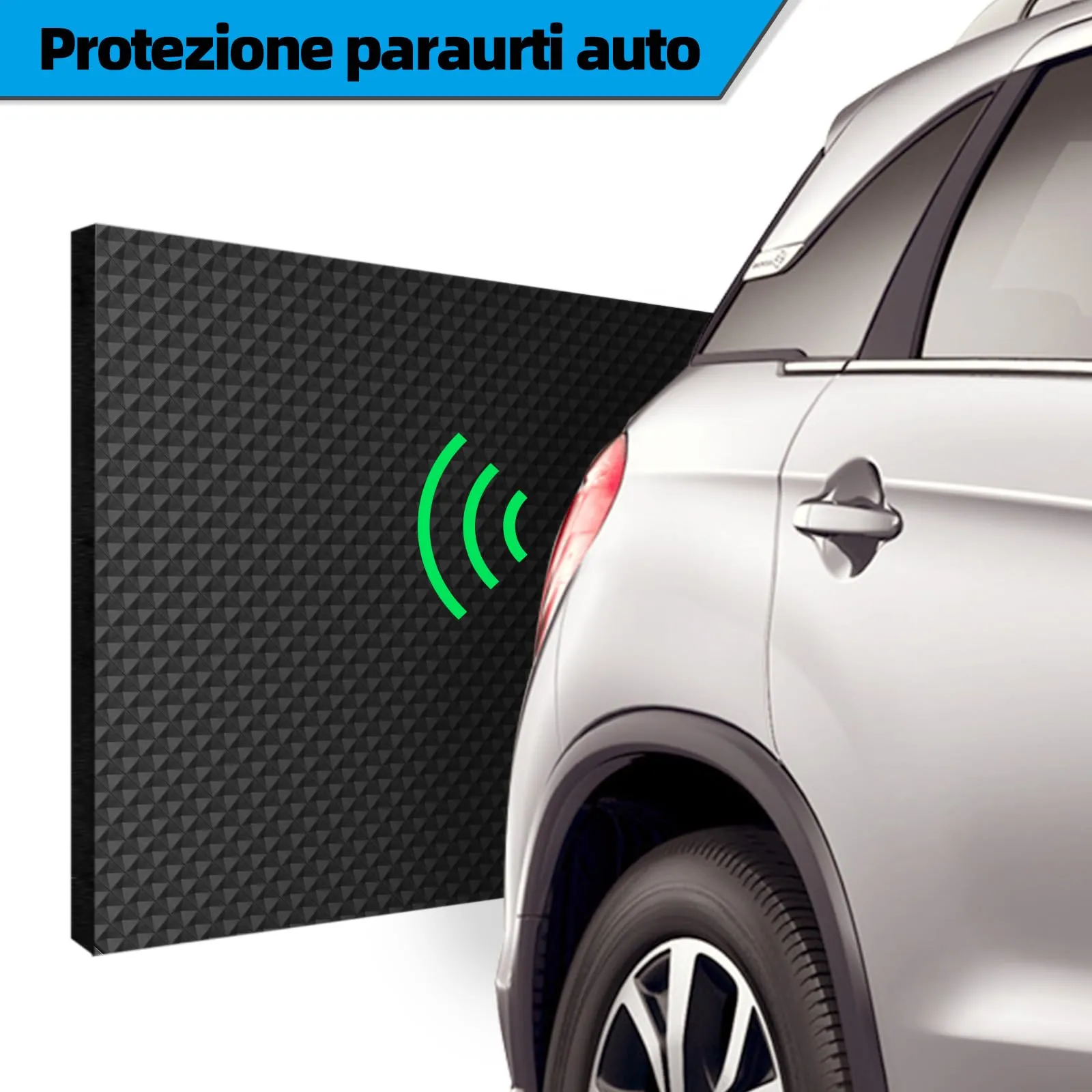 Spurtar Paracolpi Garage e Portiere Auto Adesivo in Gomma EVA, 200 x 20 cm (2 Rotoli) - immagine 3
