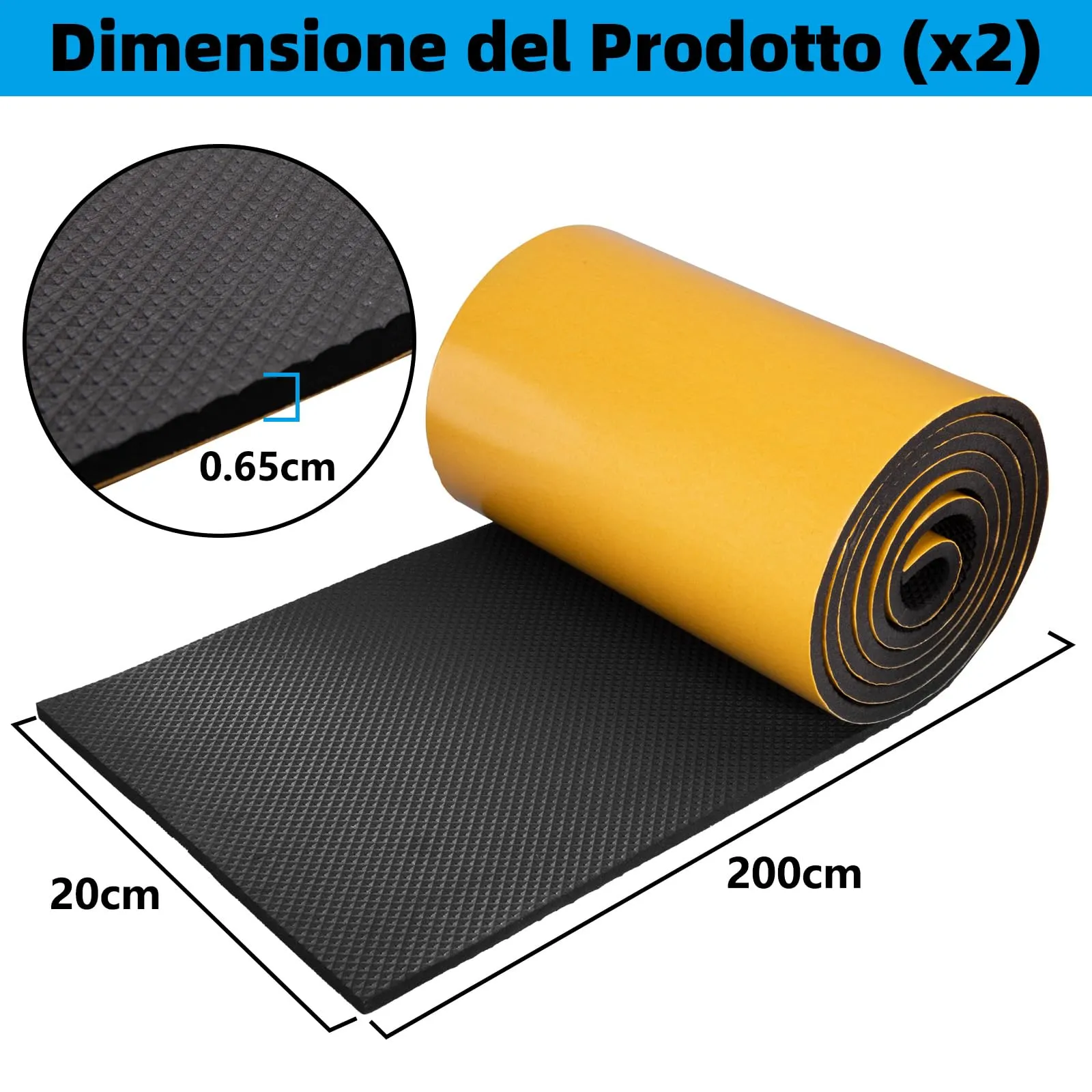 Spurtar Paracolpi Garage e Portiere Auto Adesivo in Gomma EVA, 200 x 20 cm (2 Rotoli) - immagine 6