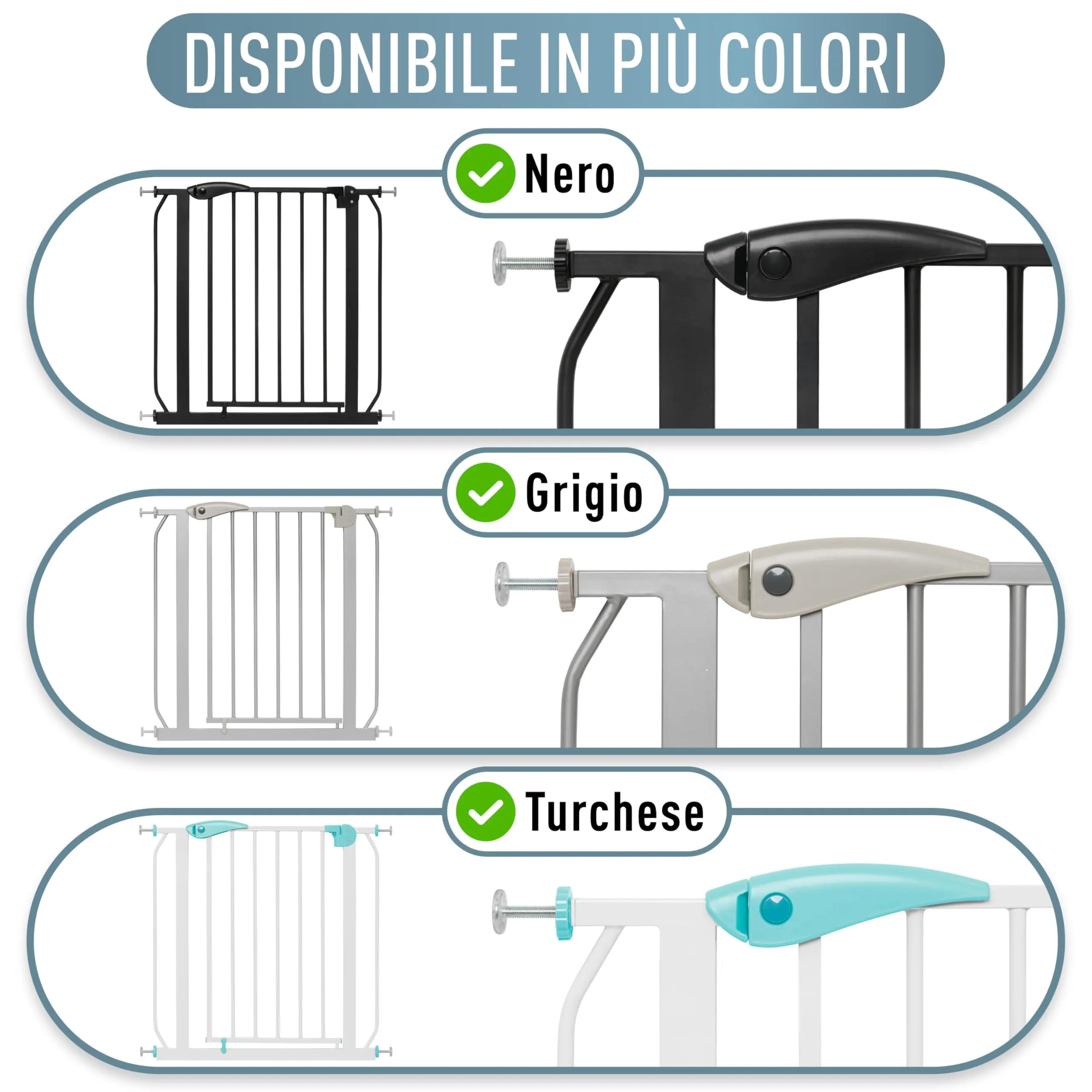 IB-Style Cancelletto di Sicurezza Berrin per Bambini, 133-141 cm, Metallo, Bianco - immagine 9