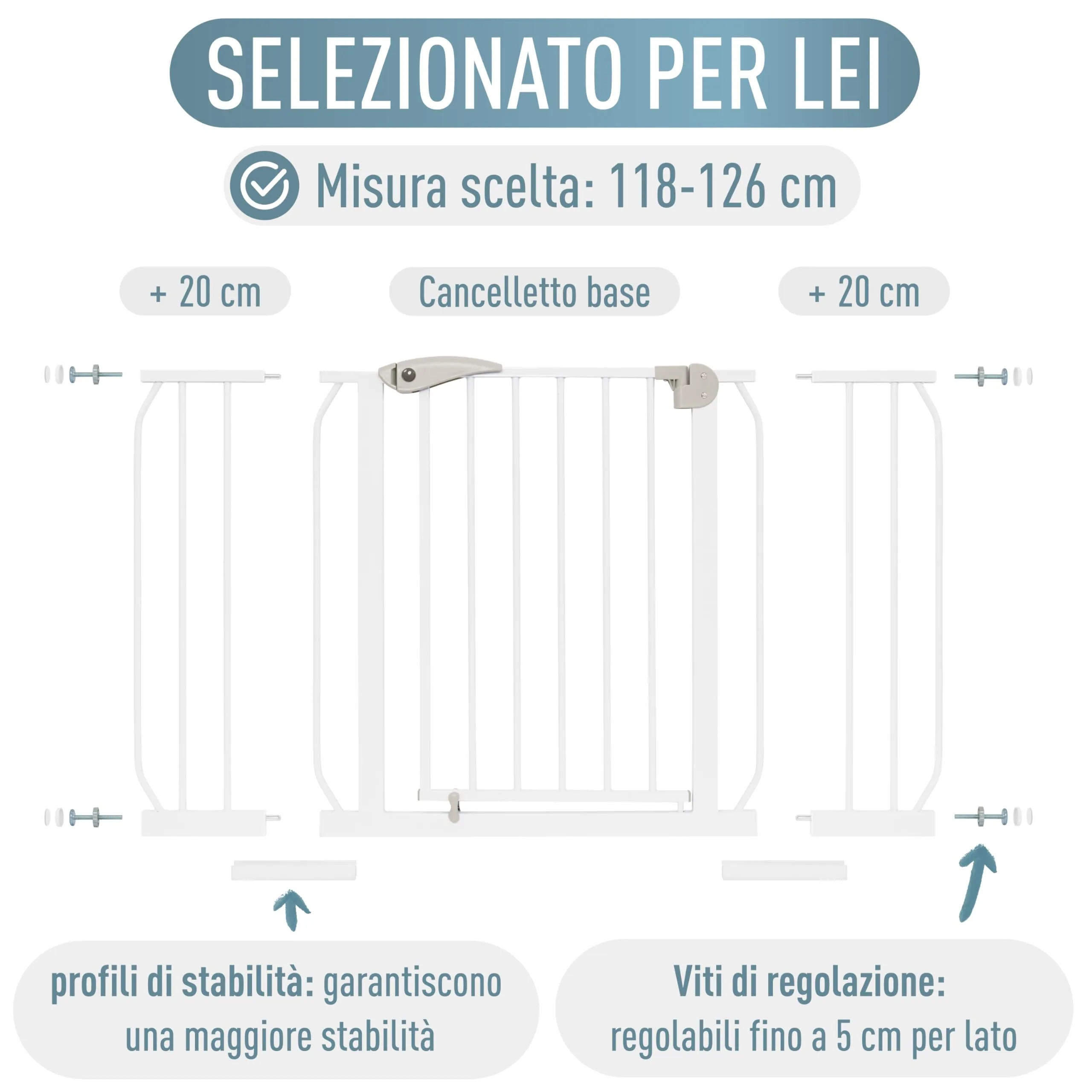 IB Style Cancelletto di Sicurezza Berrin per Bambini 118-126 cm, Bianco - immagine 8