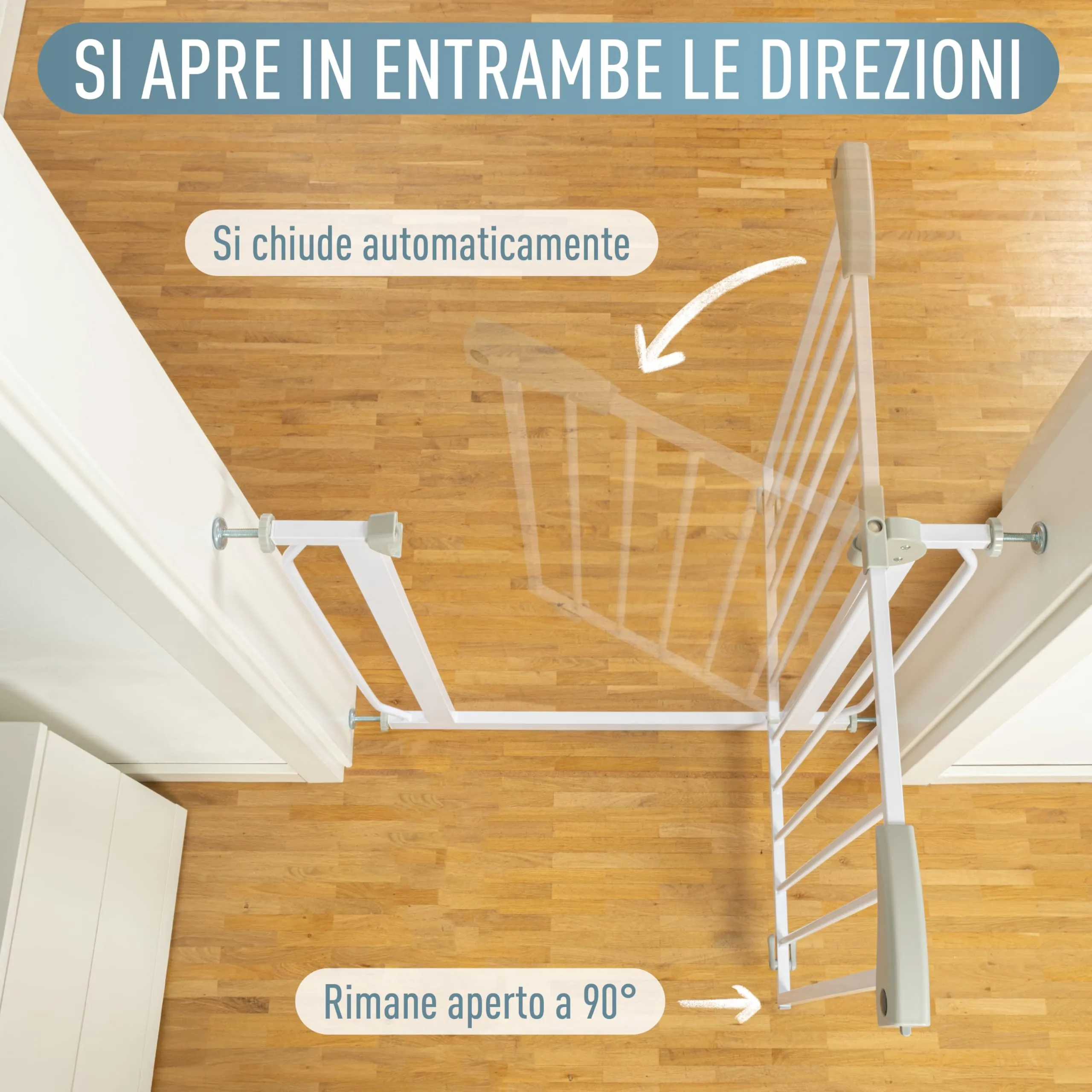 IB Style Cancelletto di Sicurezza Berrin per Bambini, 123-131 cm, Metallo, Bianco - immagine 6