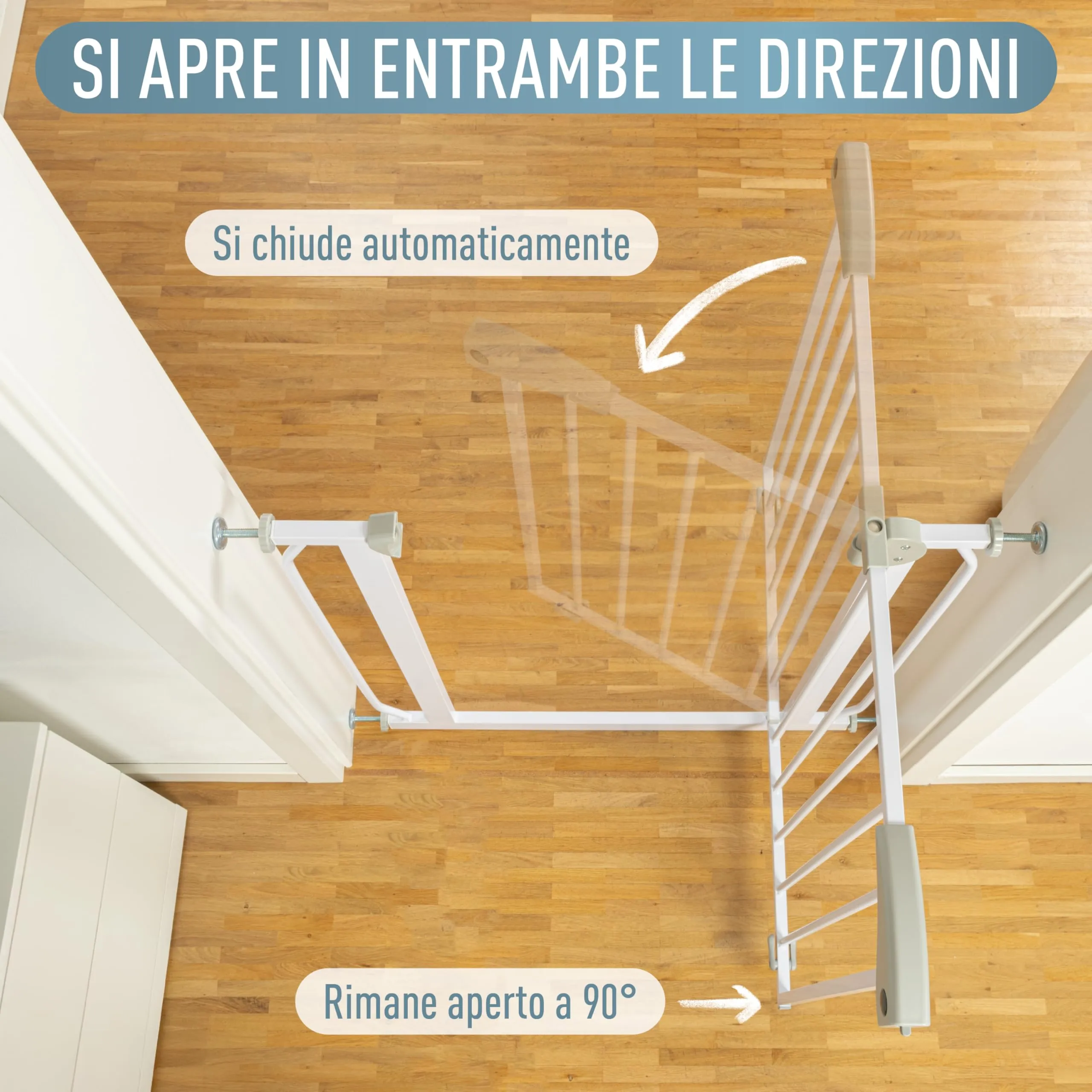 IB-Style Cancelletto di Sicurezza per Bambini Berrin, Metallo, Bianco, 68-76 cm - immagine 6