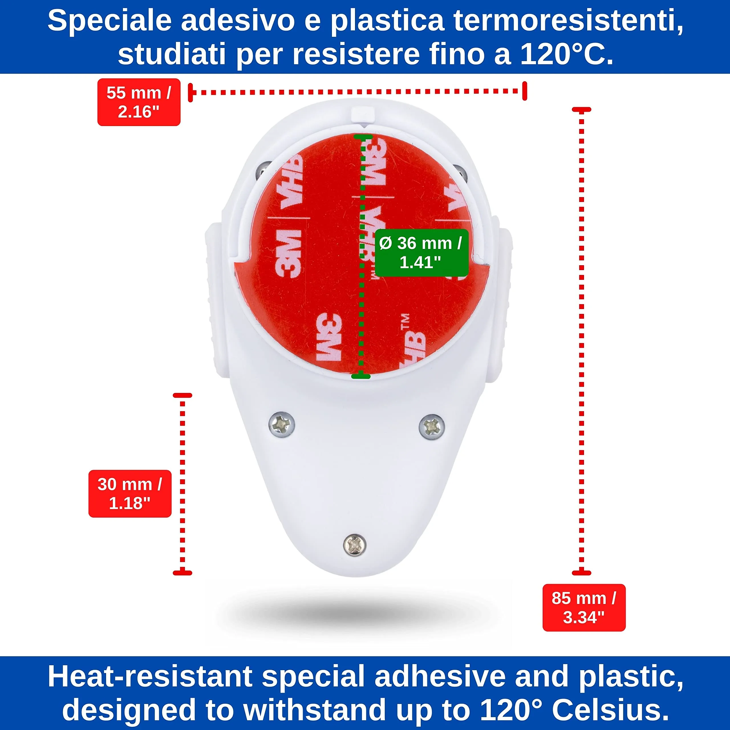 Your Day Mate Blocco Sicurezza Forno con Adesivo Termoresistente e Doppio Pulsante, Bianco, 2 pezzi - immagine 7
