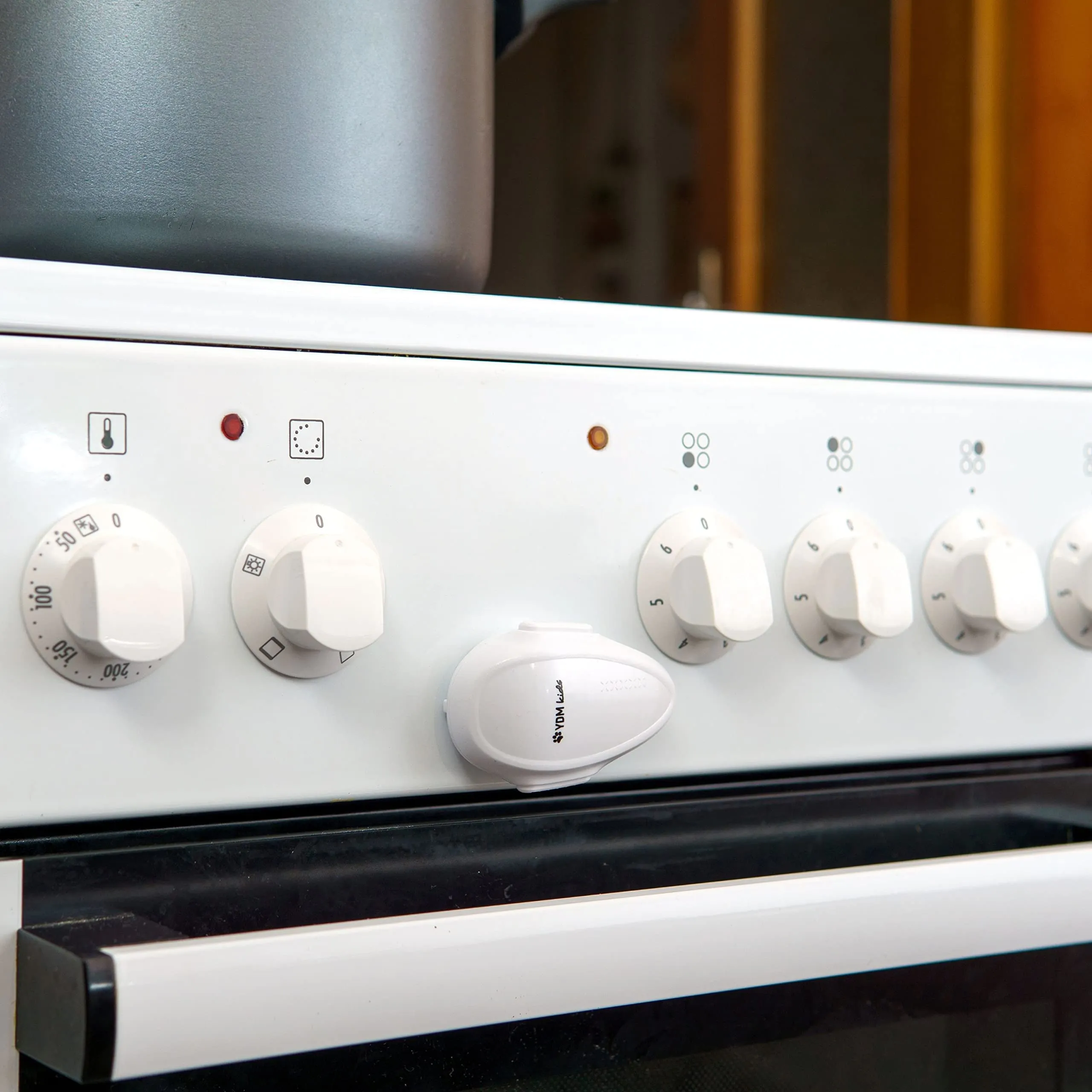 Your Day Mate Blocco Sicurezza Forno con Adesivo Termoresistente e Doppio Pulsante, Bianco, 2 pezzi - immagine 8