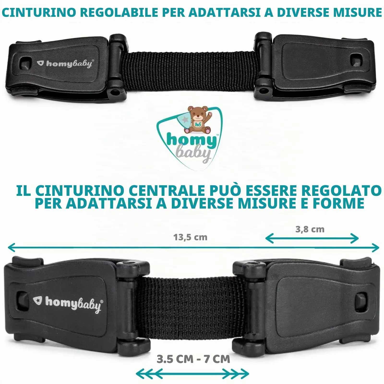 HOMYBABY Dispositivo per Imbracatura Bambini, Fibbia Antifuga Standard, X2 - immagine 5