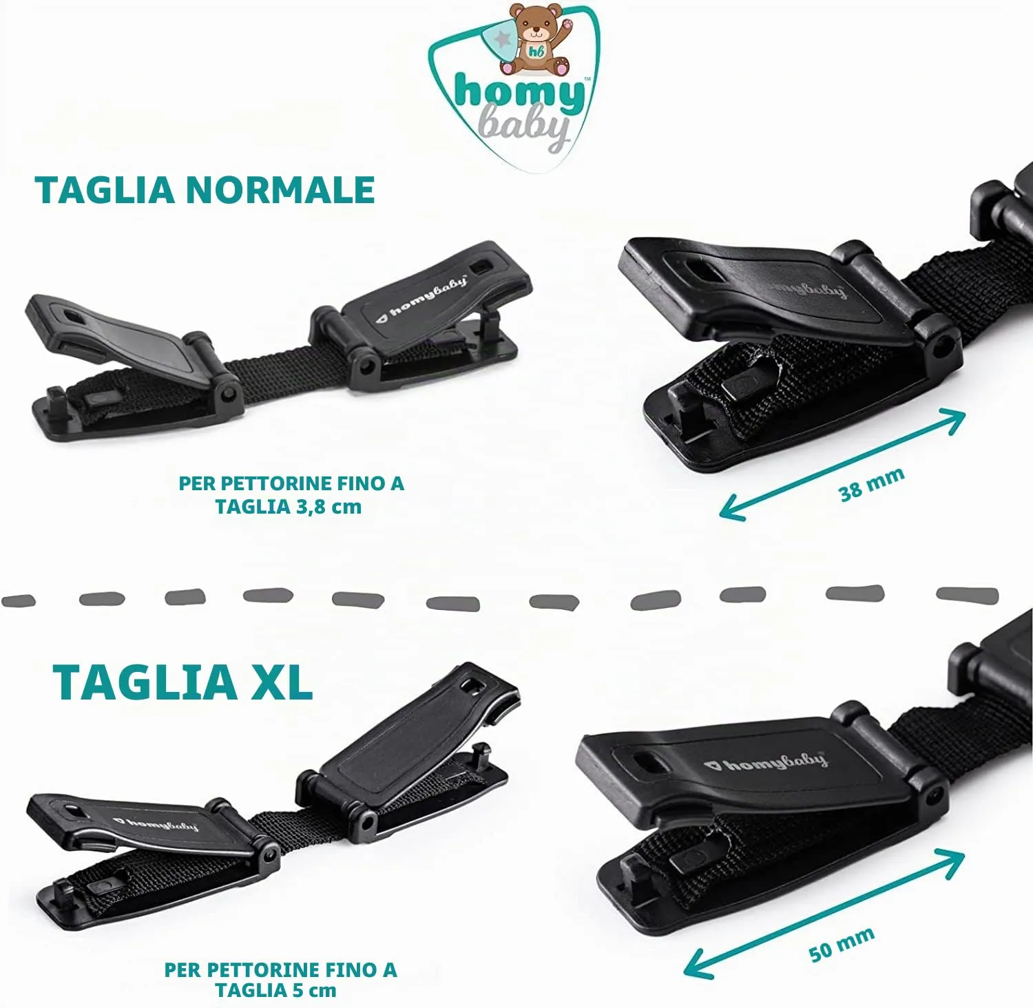 HOMYBABY Dispositivo per Imbracatura Bambini, Fibbia Antifuga Standard, X2 - immagine 9