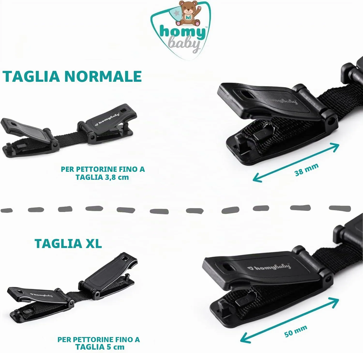 HOMYBABY Dispositivo per Imbracatura Bambini - Fibbia Antifuga per Passeggini e Seggioloni (XL, X1) - immagine 9