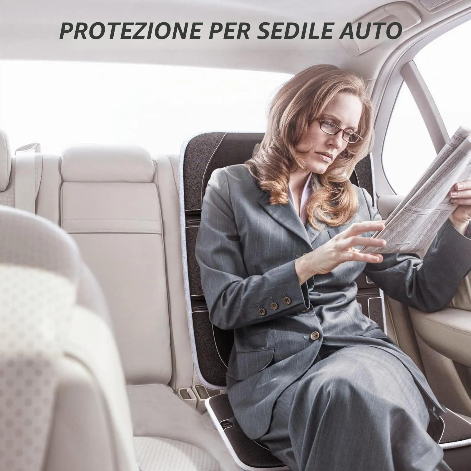 Gimars Protettore di Sedili Auto XL, Compatibile ISOFIX, Tessuto Oxford 600D Impermeabile, Nero-grigio (2 Pezzi) - immagine 9